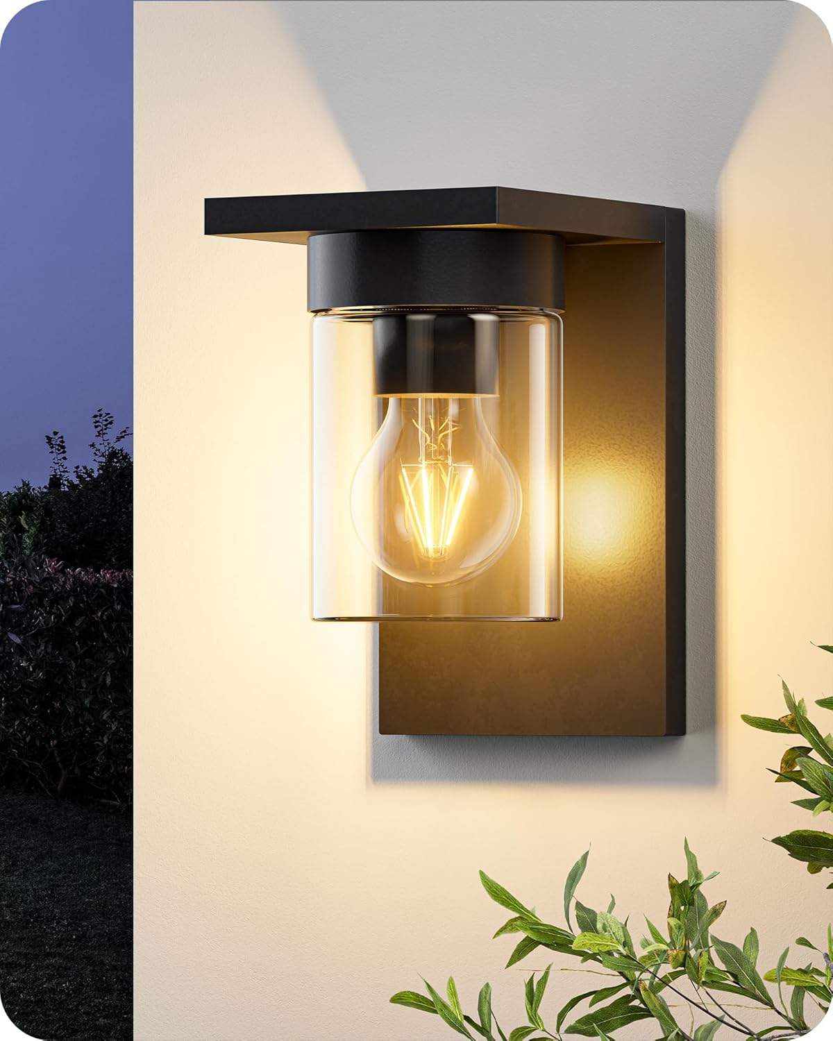 Edishine Applique da Parete Esterna Nera 19x12x15cm - immagine 1