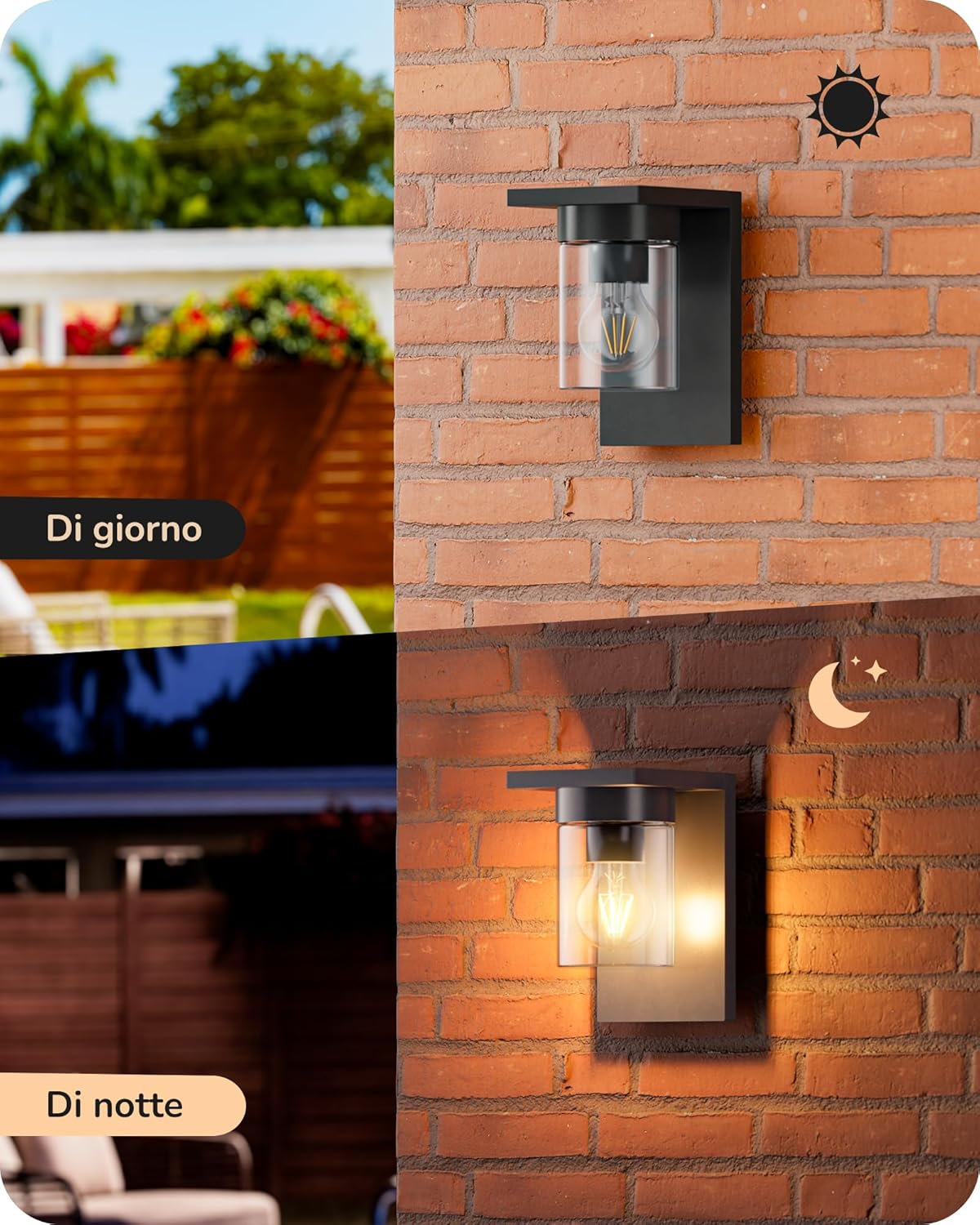 Edishine Applique da Parete Esterna Nera 19x12x15cm - immagine 6