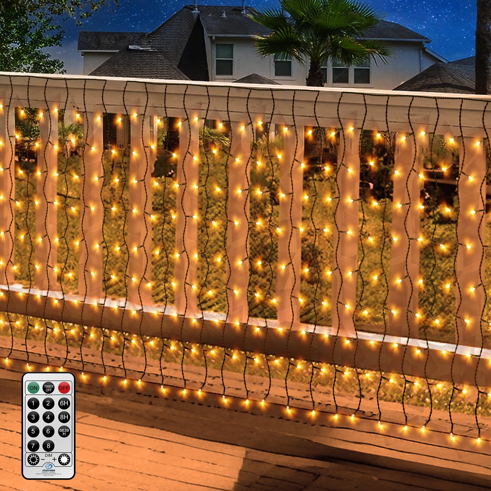 Tenda Luminosa Esterno 2m x 1m, Bianco Caldo