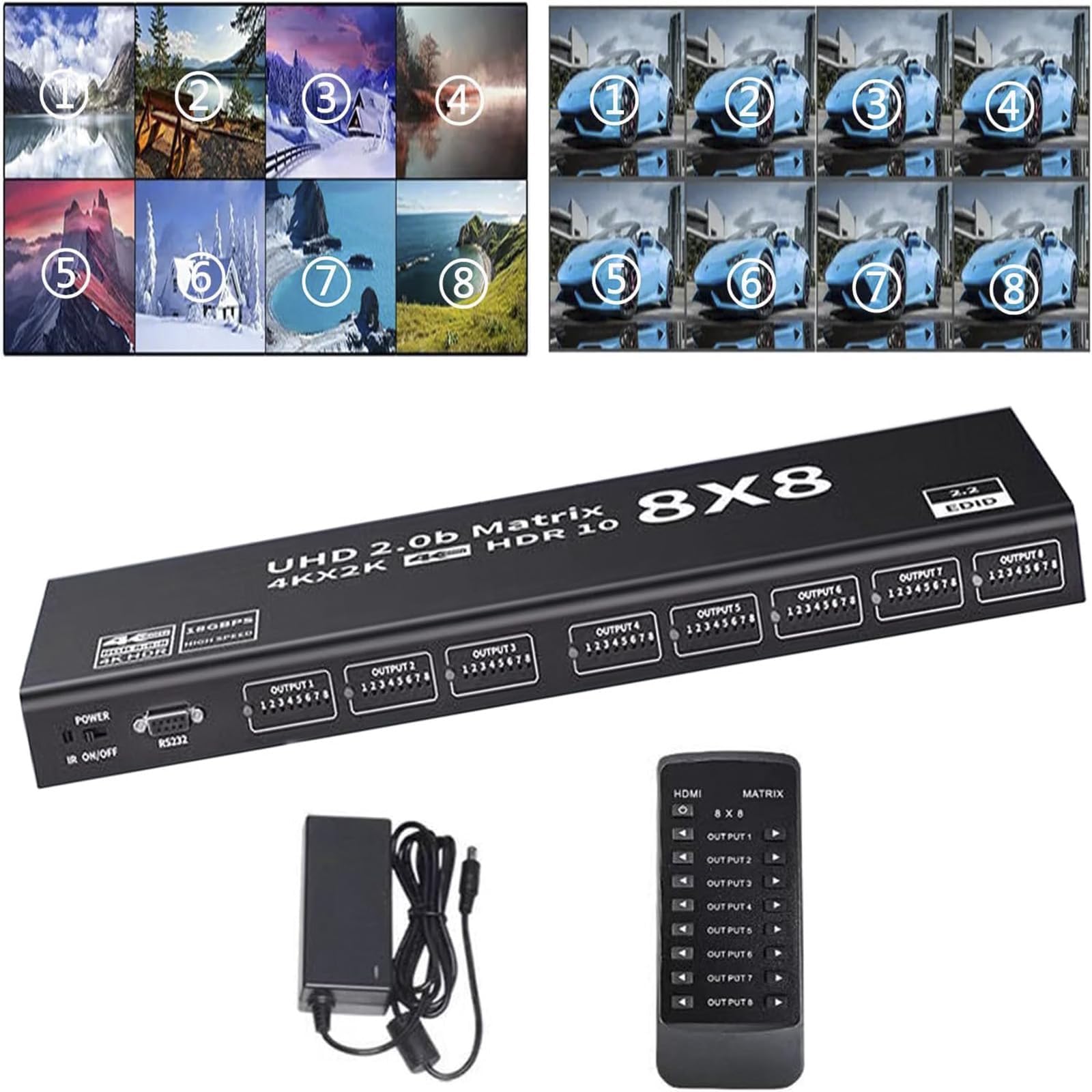 HDMI Matrix Switch 8x8 4K60Hz YUV 4:4:4/RGB