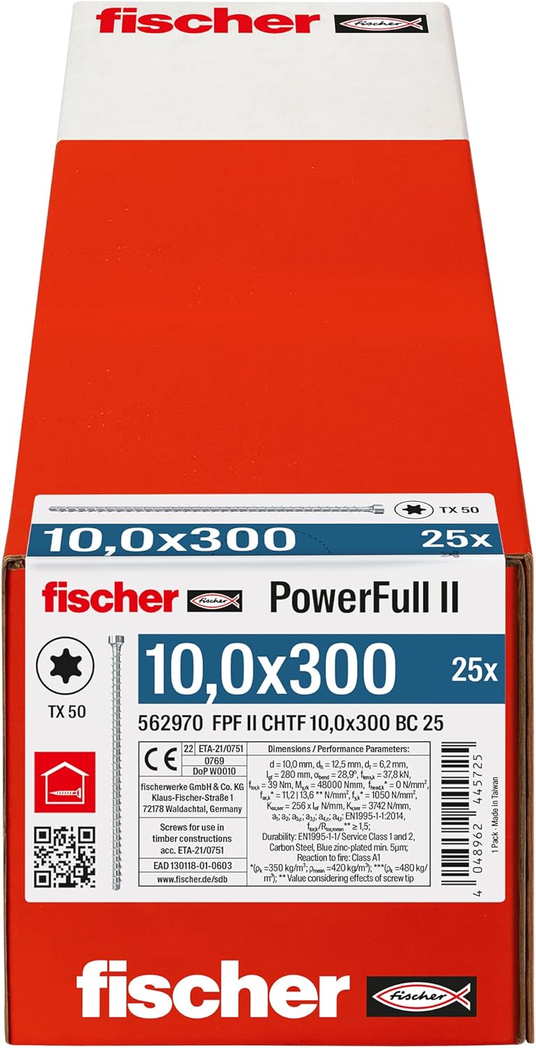 Fischer PowerFull II CHTF 10,0x300 - Viti per Legno - immagine 2
