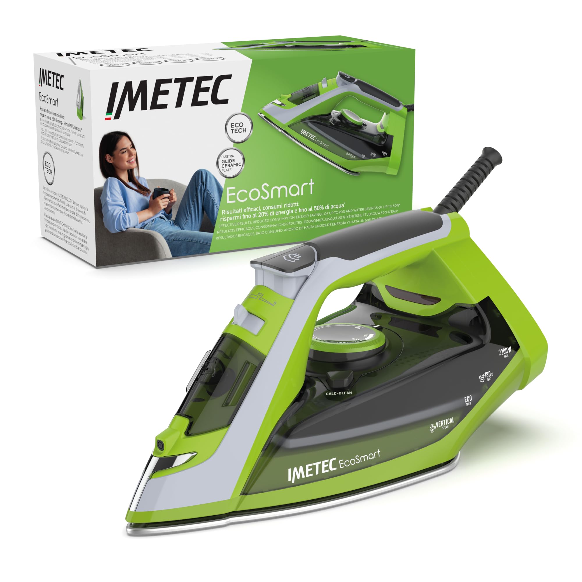 Imetec EcoSmart - Ferro da Stiro a Vapore 2200W
