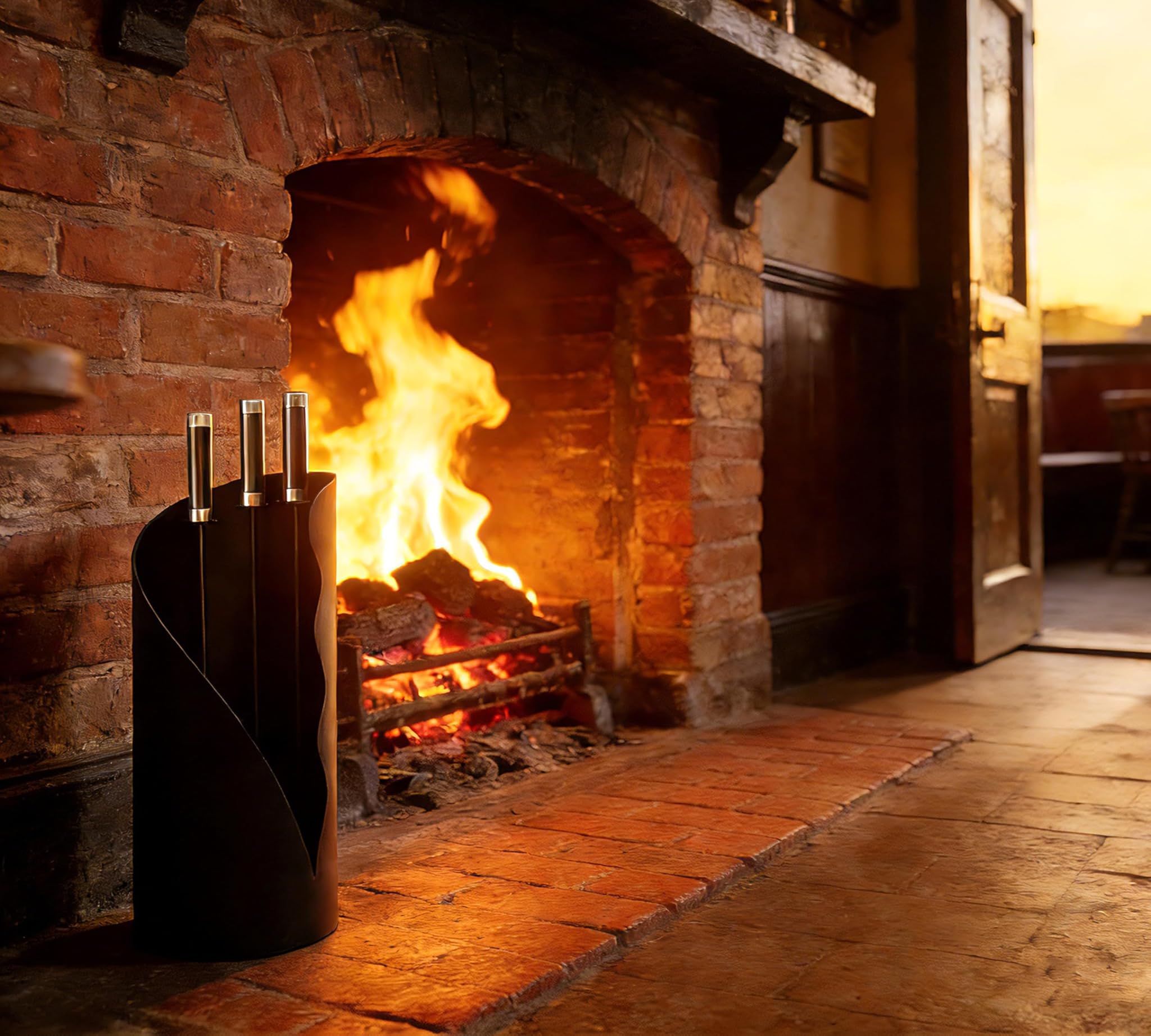 Kingson Set Accessori Camino 3 Pezzi, Altezza 52,5 cm