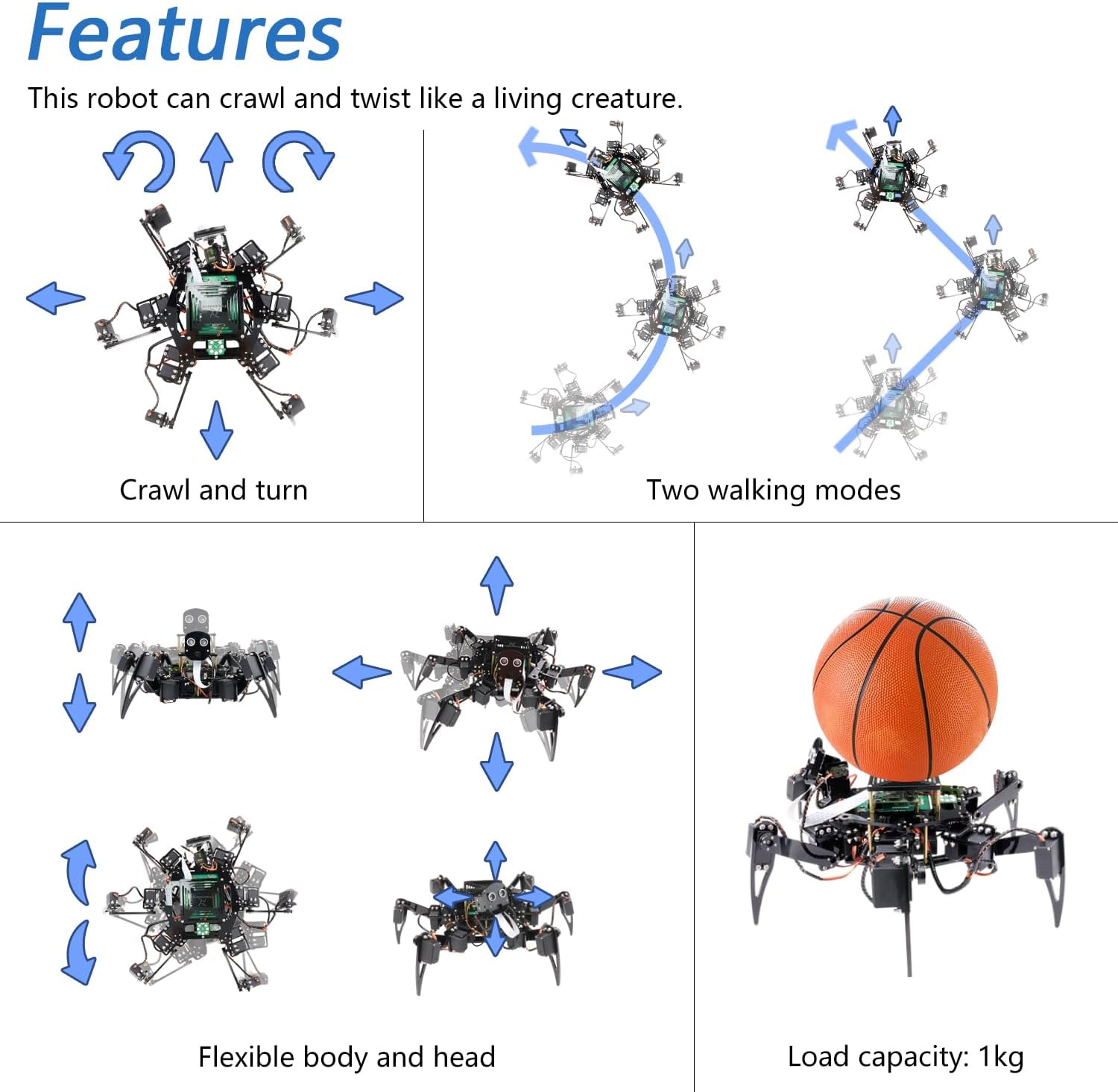 Freenove Big Hexapod Robot Kit per Raspberry Pi 5 - immagine 3