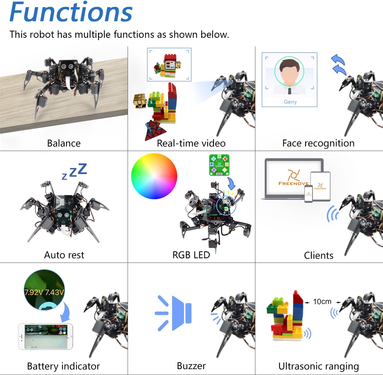 Freenove Big Hexapod Robot Kit per Raspberry Pi 5 - immagine 4