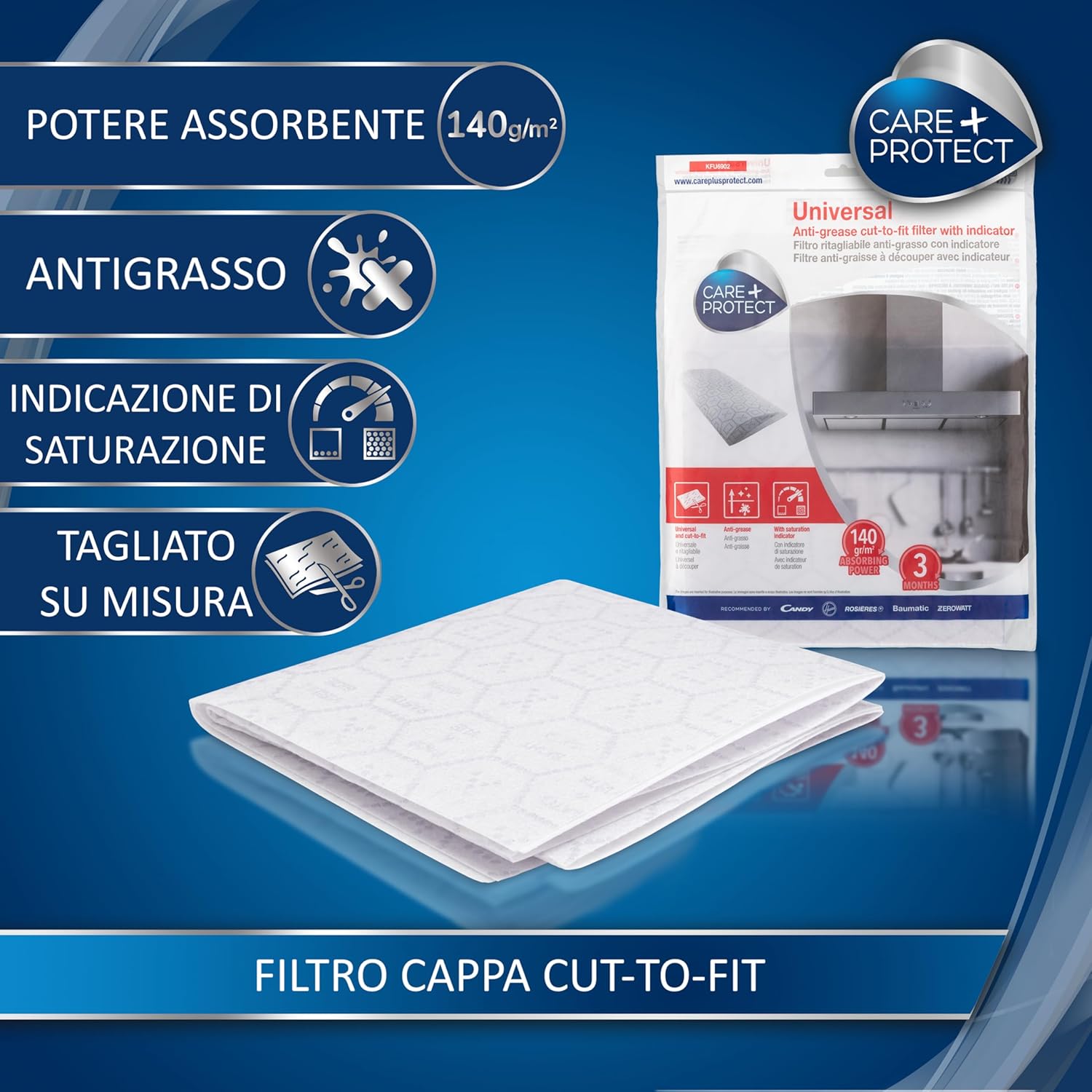 Care + Protect Filtro Cappa Ritagliabile Anti-Grasso - immagine 2
