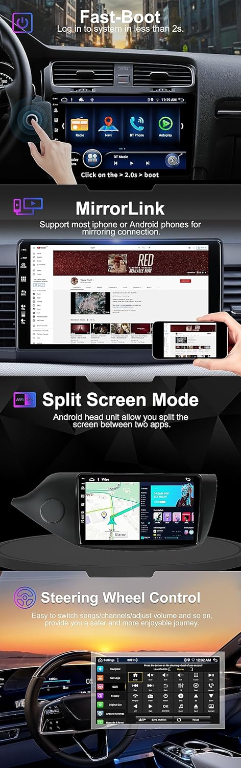 SXAUTO Autoradio Android 15 IPS 9" per Kia CEE'd (2012-2018) - immagine 6
