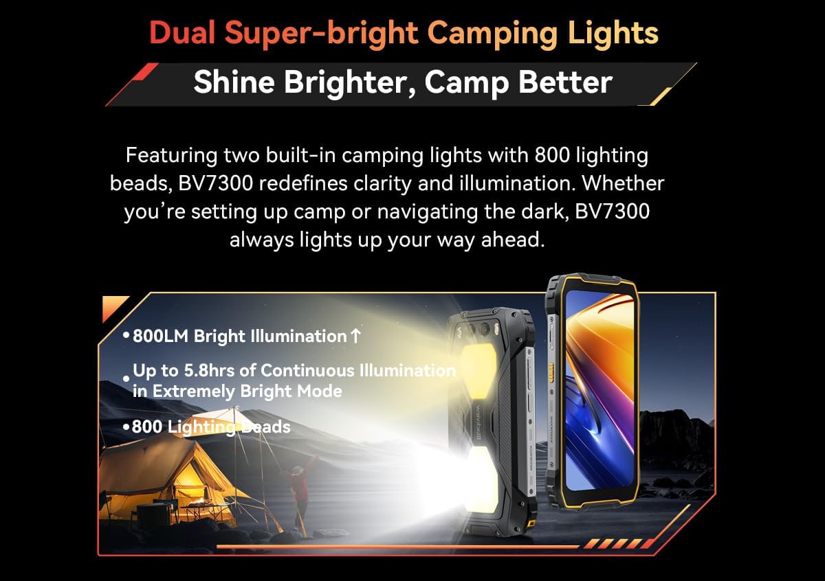 Blackview BV7300 Smartphone Rugged 15000mAh, Nero - immagine 4