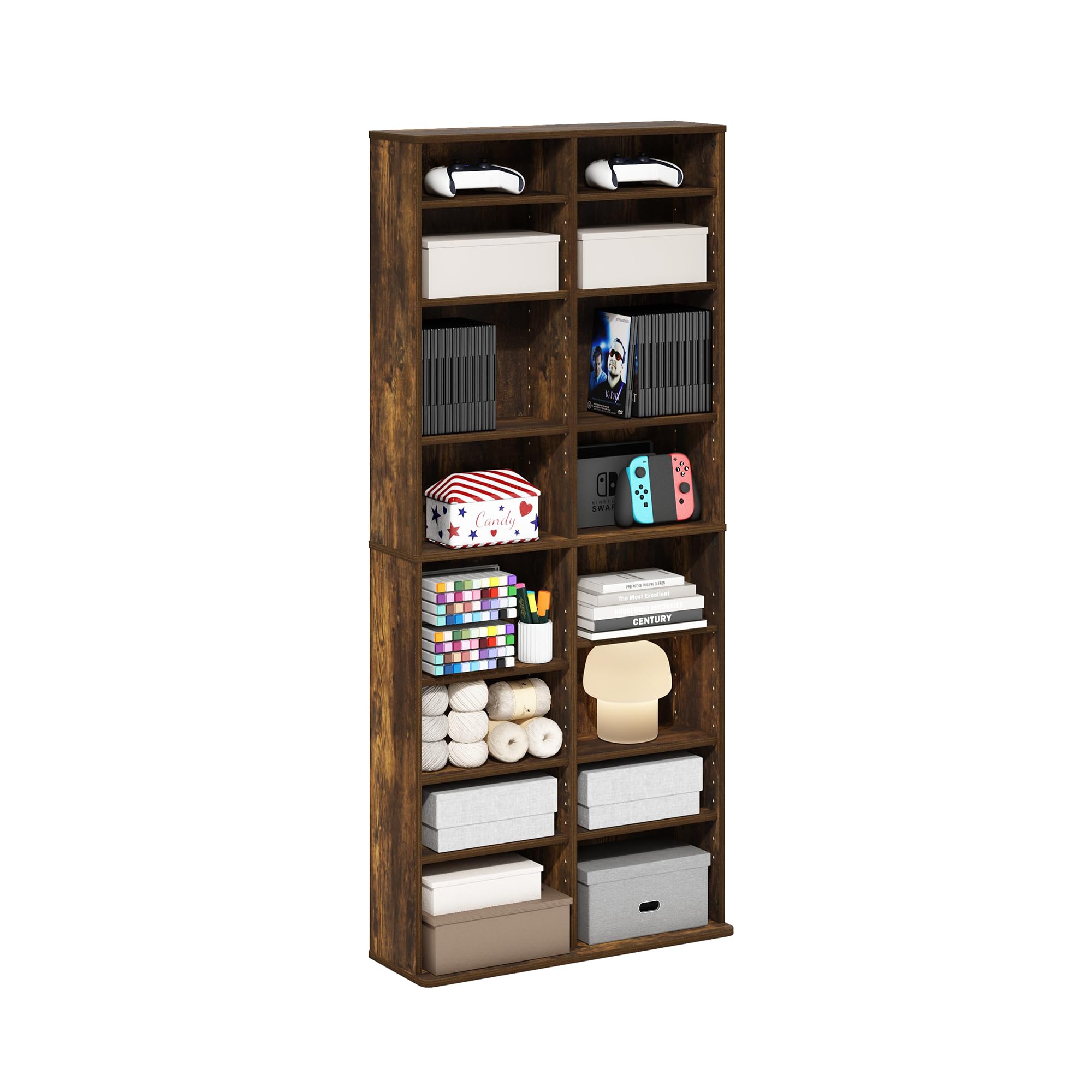 Furinno JAYA Torre Portaoggetti Multimediale 16 Ripiani