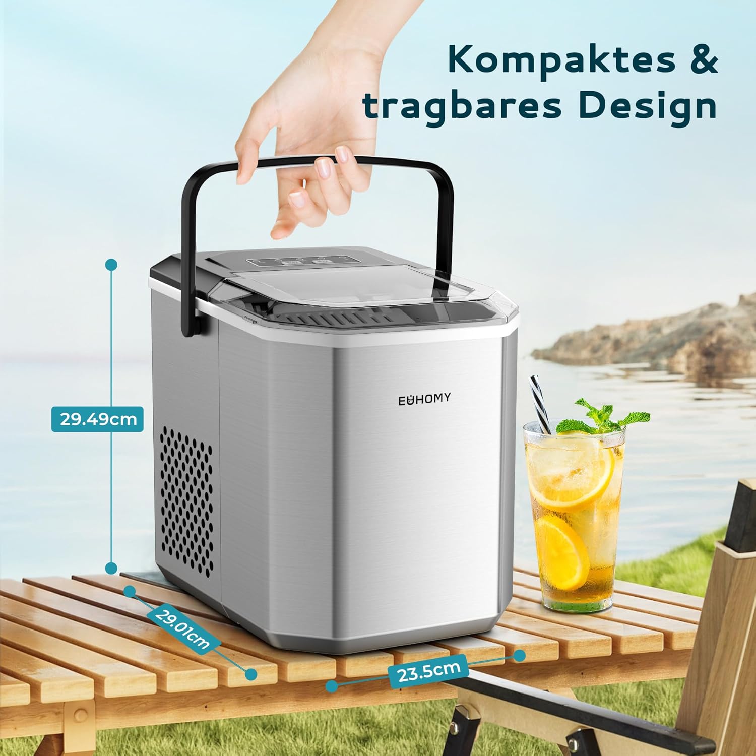Euhomy Macchina per cubetti di ghiaccio Bullet - immagine 4