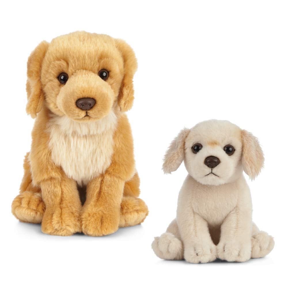 Living Nature, Cane e Cucciolo Peluche Pets, Colore Golden, Bundle, AN489