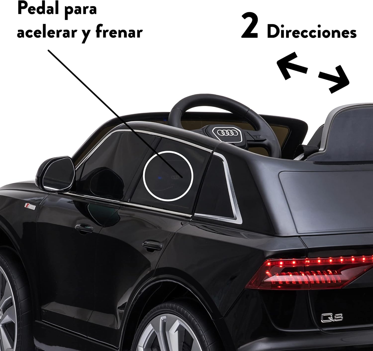 Feber Auto Elettrica Q8 Black 12V R/C per Bambini - immagine 4