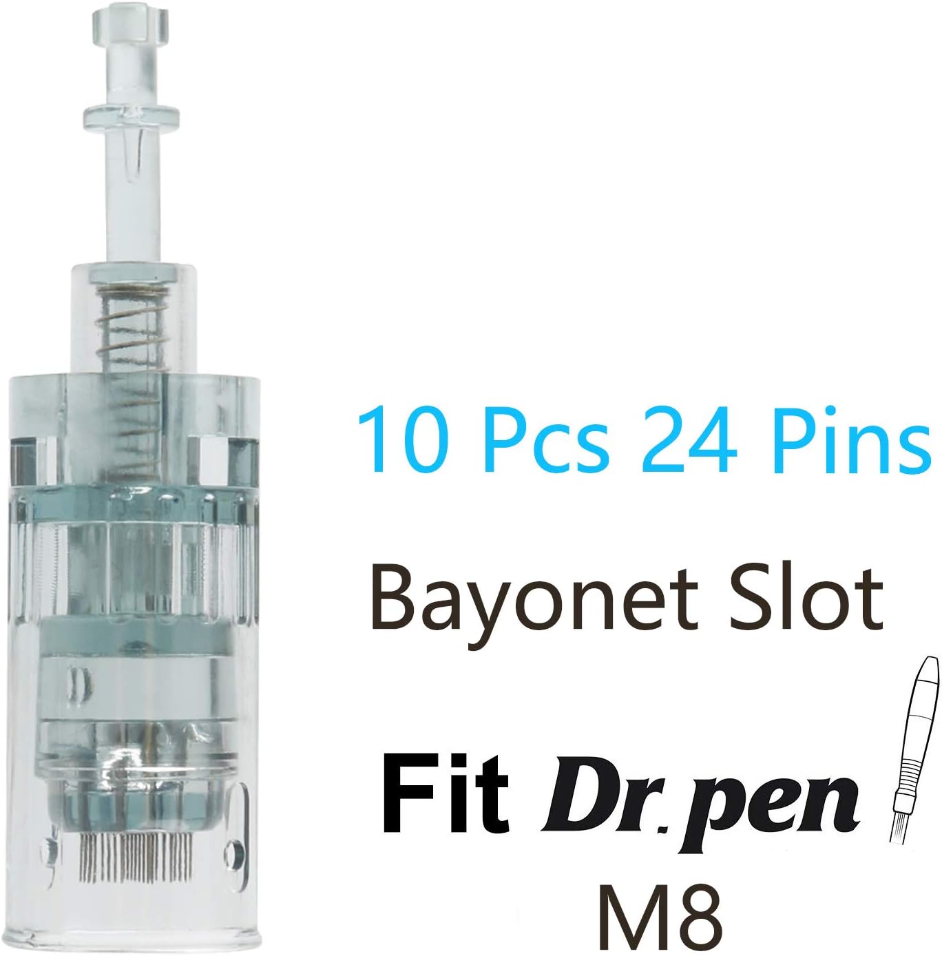 Dr. Pen Ultima M8 Microneedling Pen Cartucce di ricambio per penna a 24 pin, originali, compatibili con Angel Kiss M8 Pro, accessori di ricambio usa e getta (10 pezzi) - immagine 2