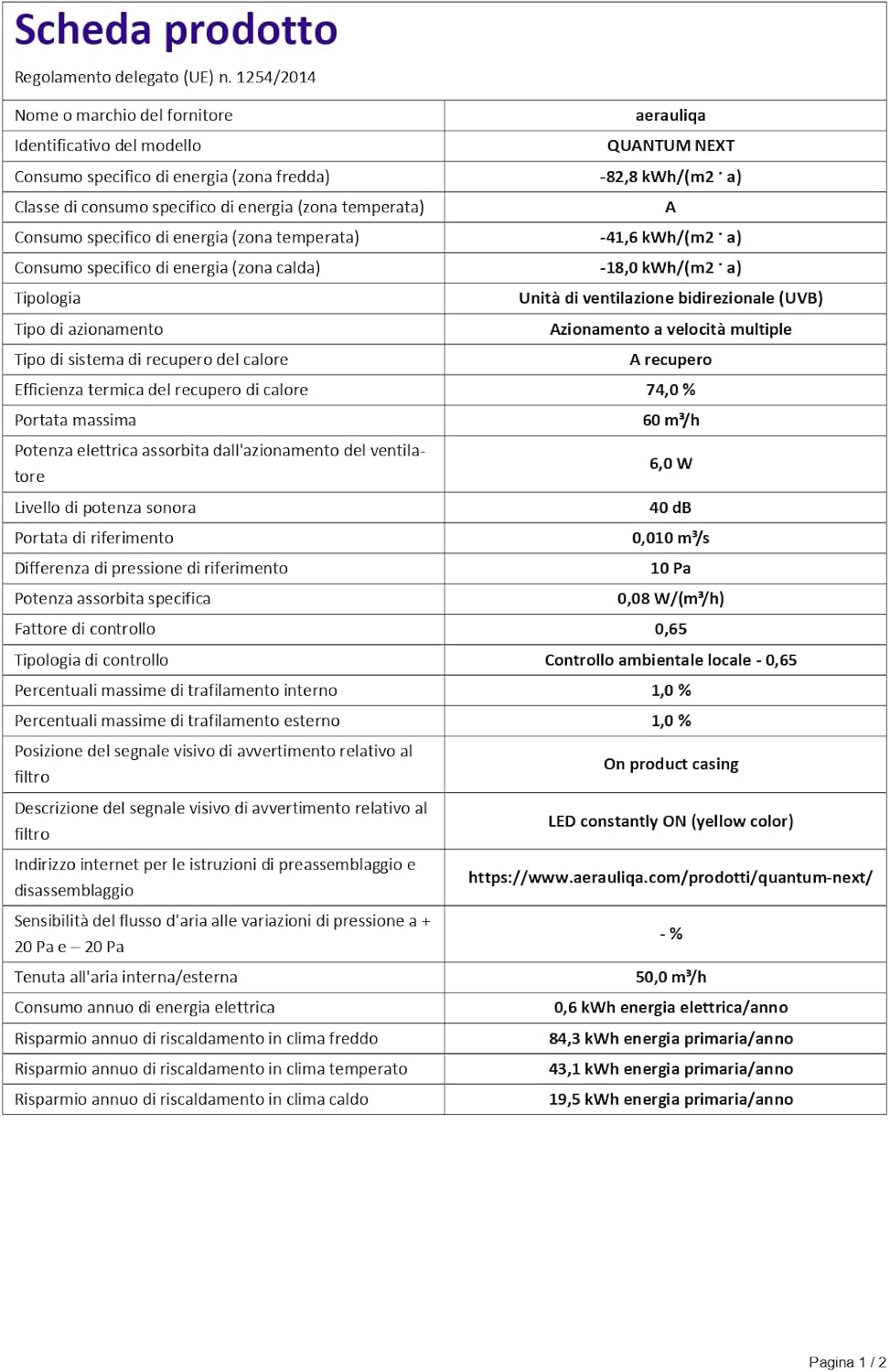 QUANTUM NEXT di Aerauliqa - Unità VMC Decentralizzata - immagine 7