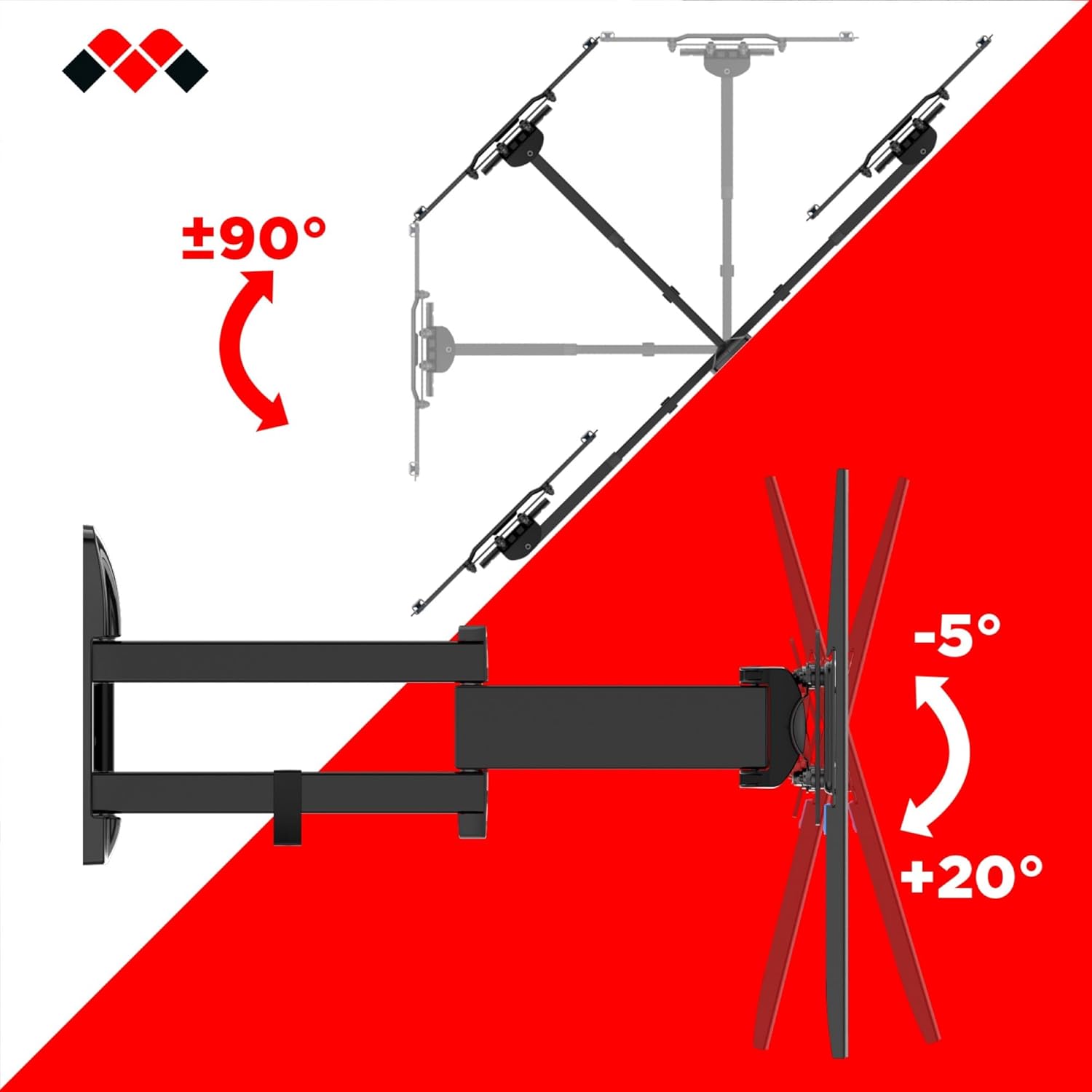 Meliconi SPACE SYSTEM FULLMOTION 400 - Supporto TV Parete - immagine 5