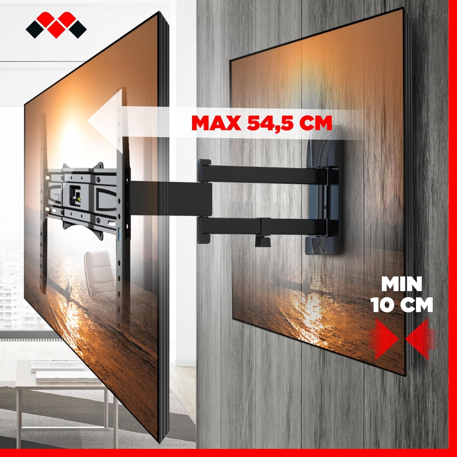 Meliconi SPACE SYSTEM FULLMOTION 400 - Supporto TV Parete - immagine 7