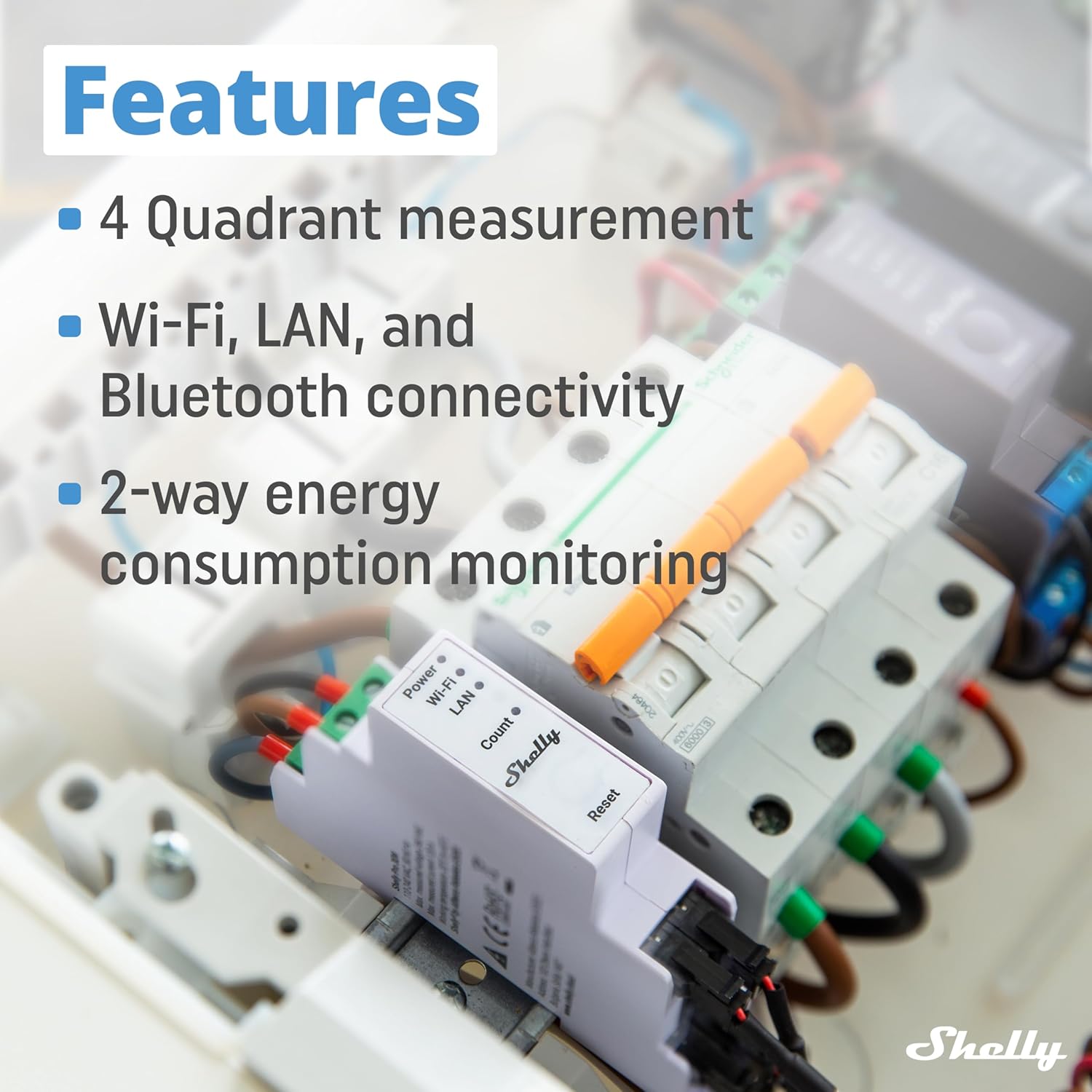 Shelly Pro 3EM (120A) - Contatore Energia Digitale Trifase - immagine 2