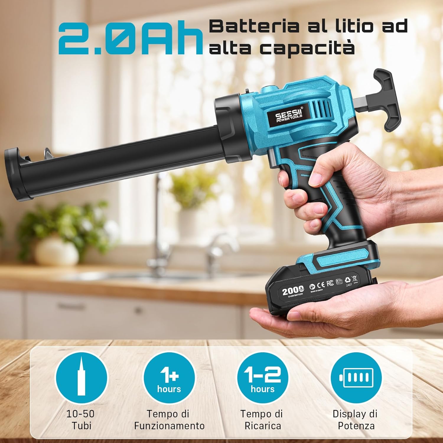 SEESII Pistola per Silicone a Batteria 21V - immagine 3