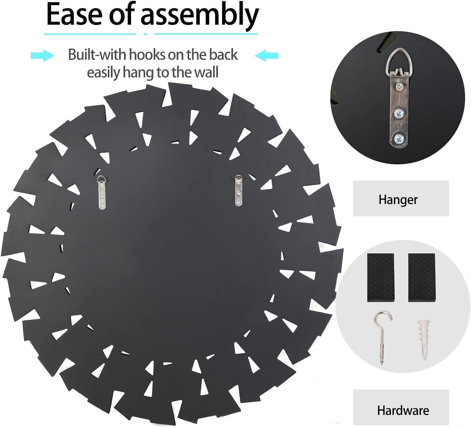 Artloge Specchio Rotondo da Parete 80cm, Argento - immagine 7
