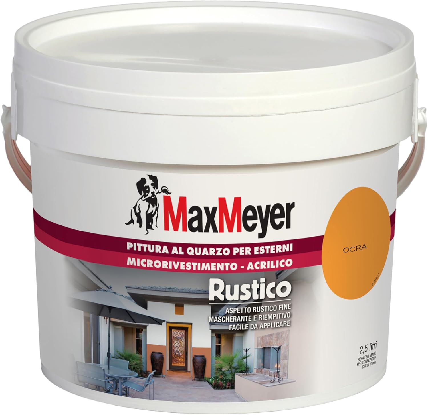 MaxMeyer Pittura per esterni Quarzo Rustico OCRA 2,5 L