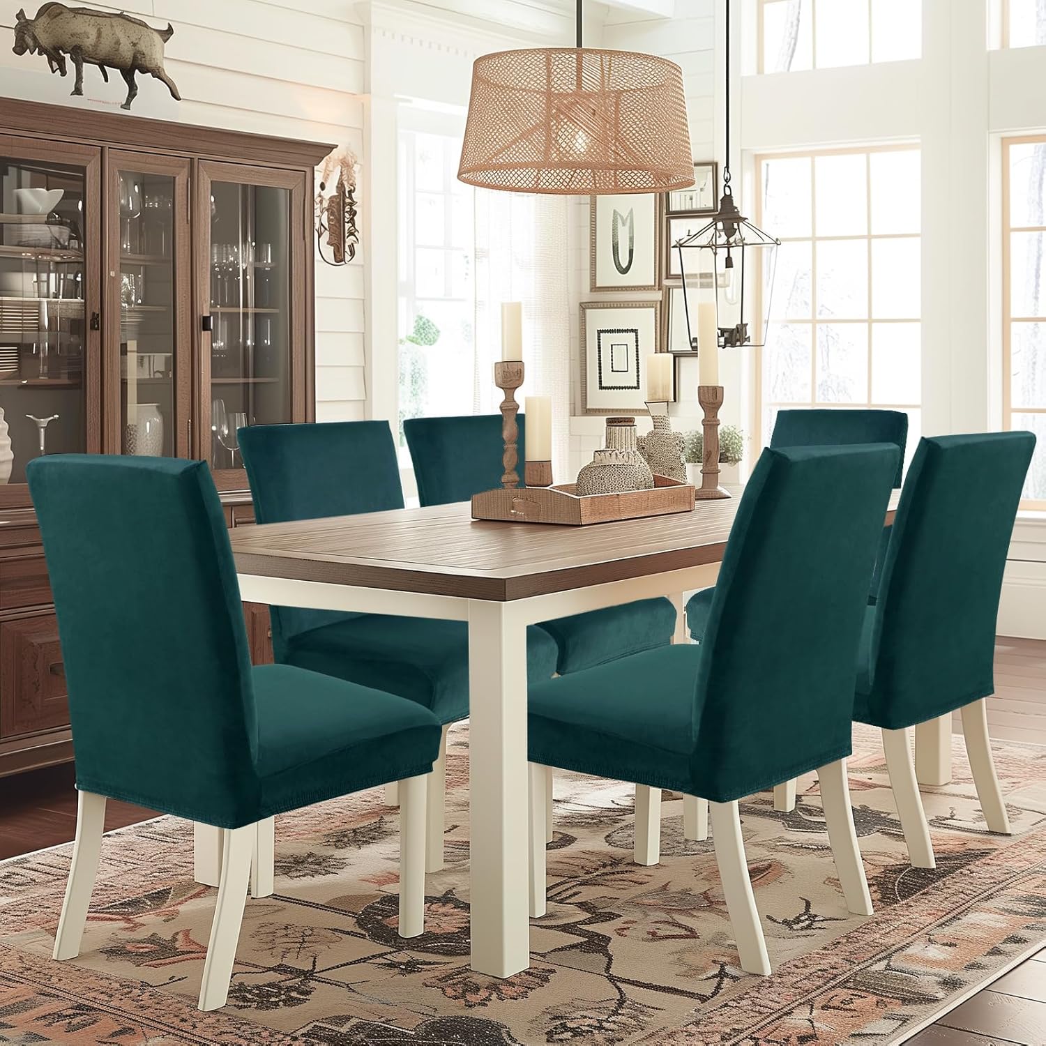 CYCMACO Coprisedia con Schienale 6 Pezzi, Verde Scuro - immagine 2