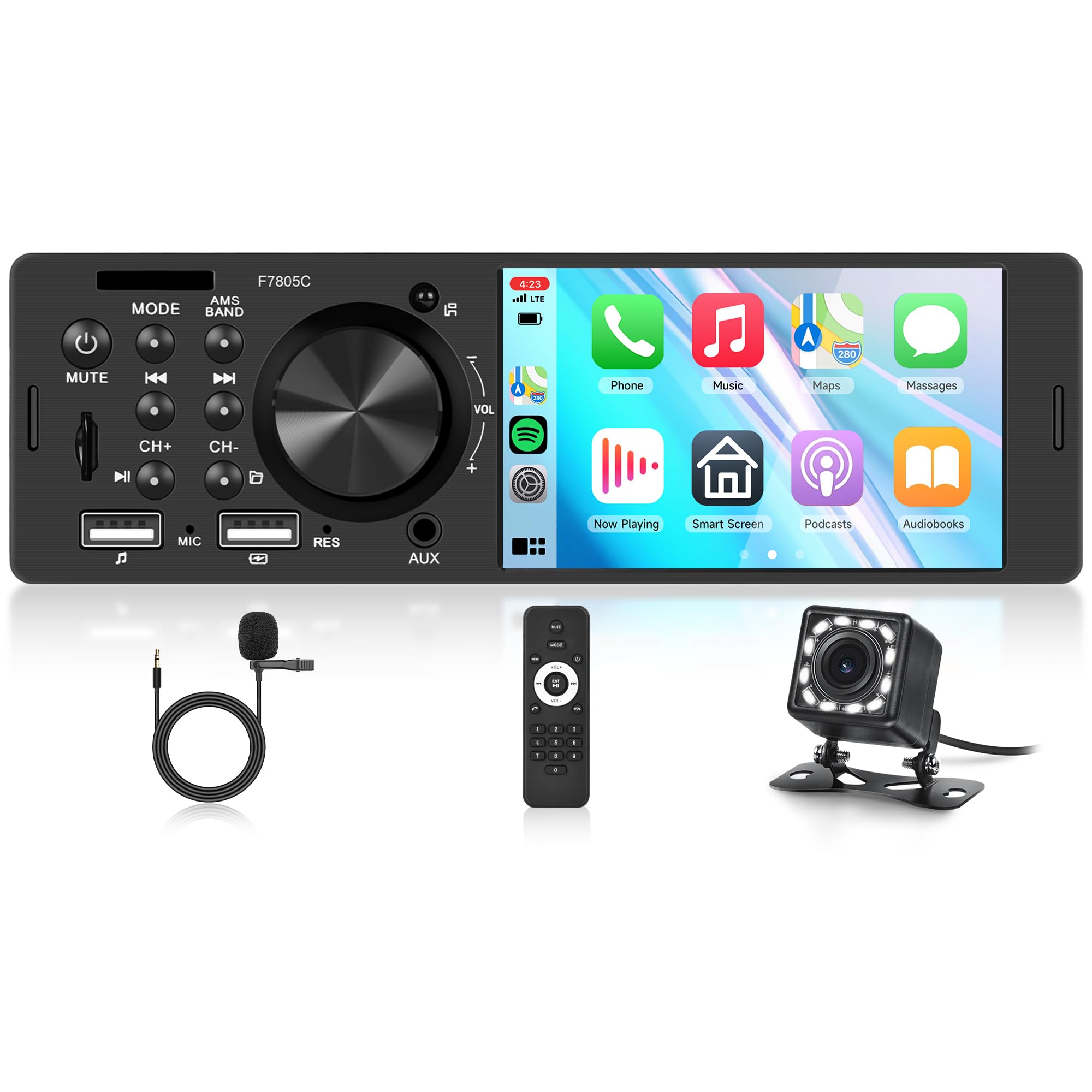 Rimoody Carplay Autoradio 1 Din Android Auto 4 Pollici Touchscreen