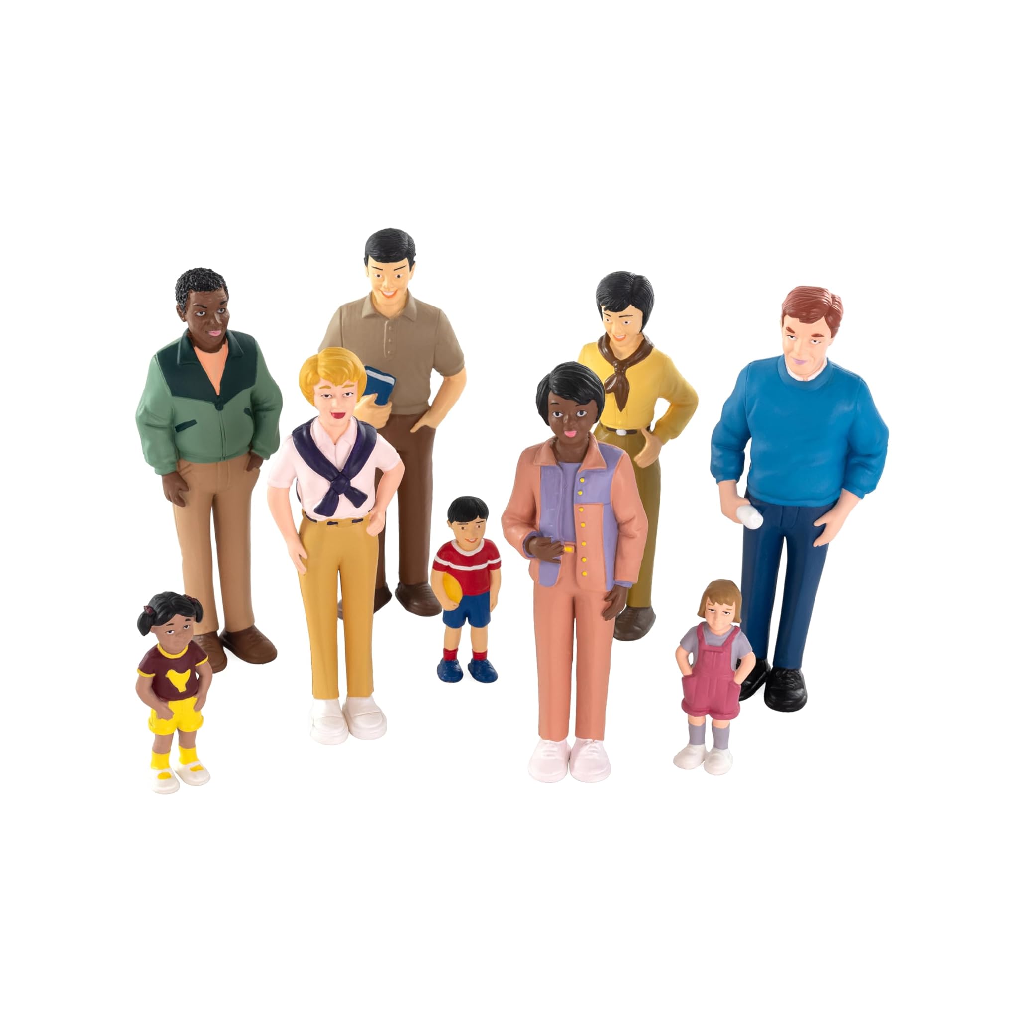 Miniland Diverse famiglie del mondo. Set di 9 bambole dipinte a mano