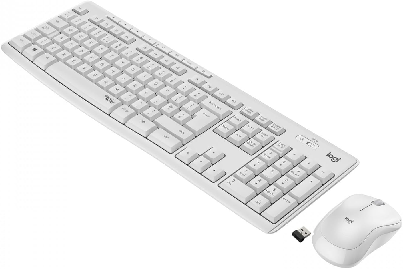 Logitech MK295 Kit Mouse e Tastiera Wireless, Layout Francese Azerty, Bianco - immagine 1