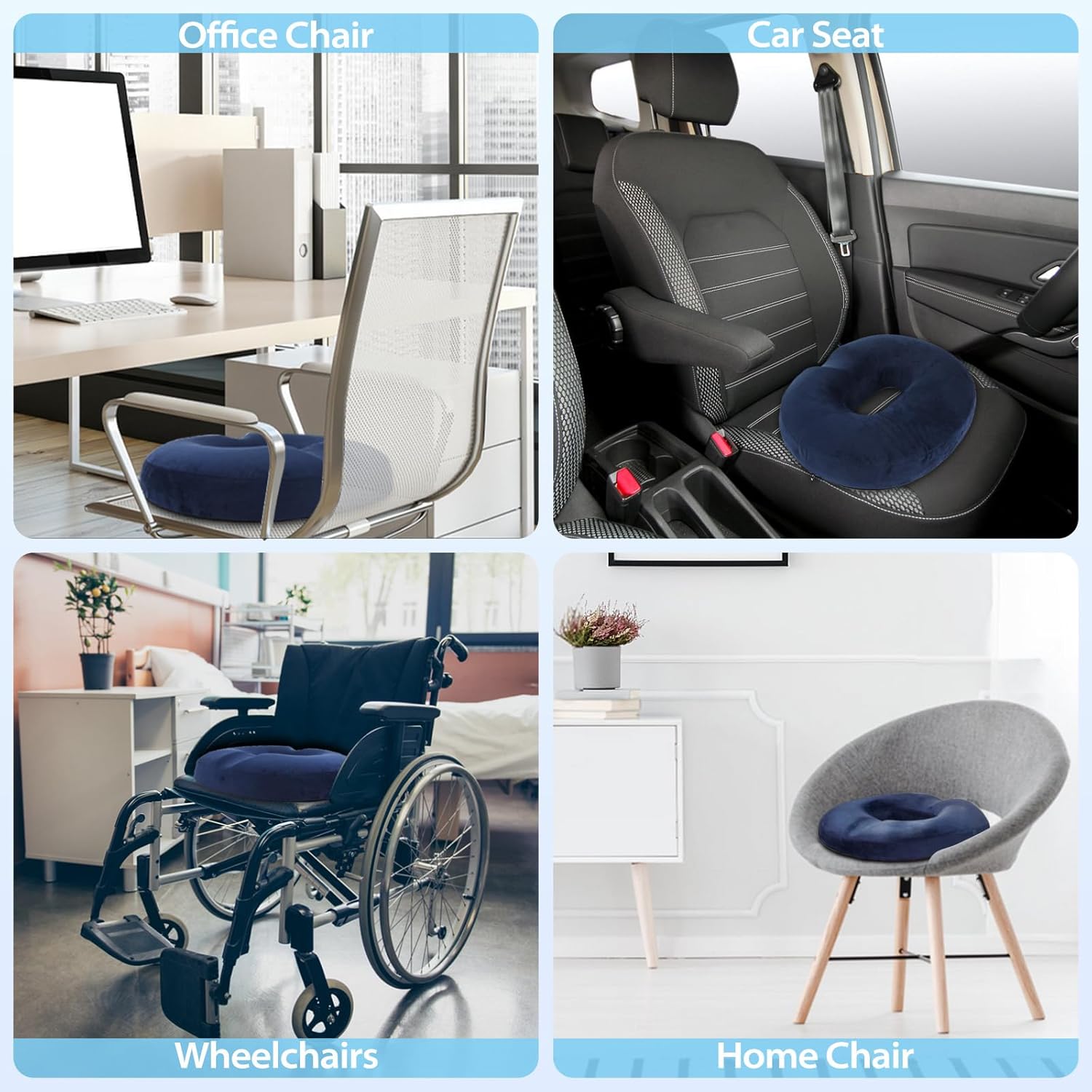 Homca Cuscino Sedia Ergonomico Memory Foam 45x40x9cm - immagine 7