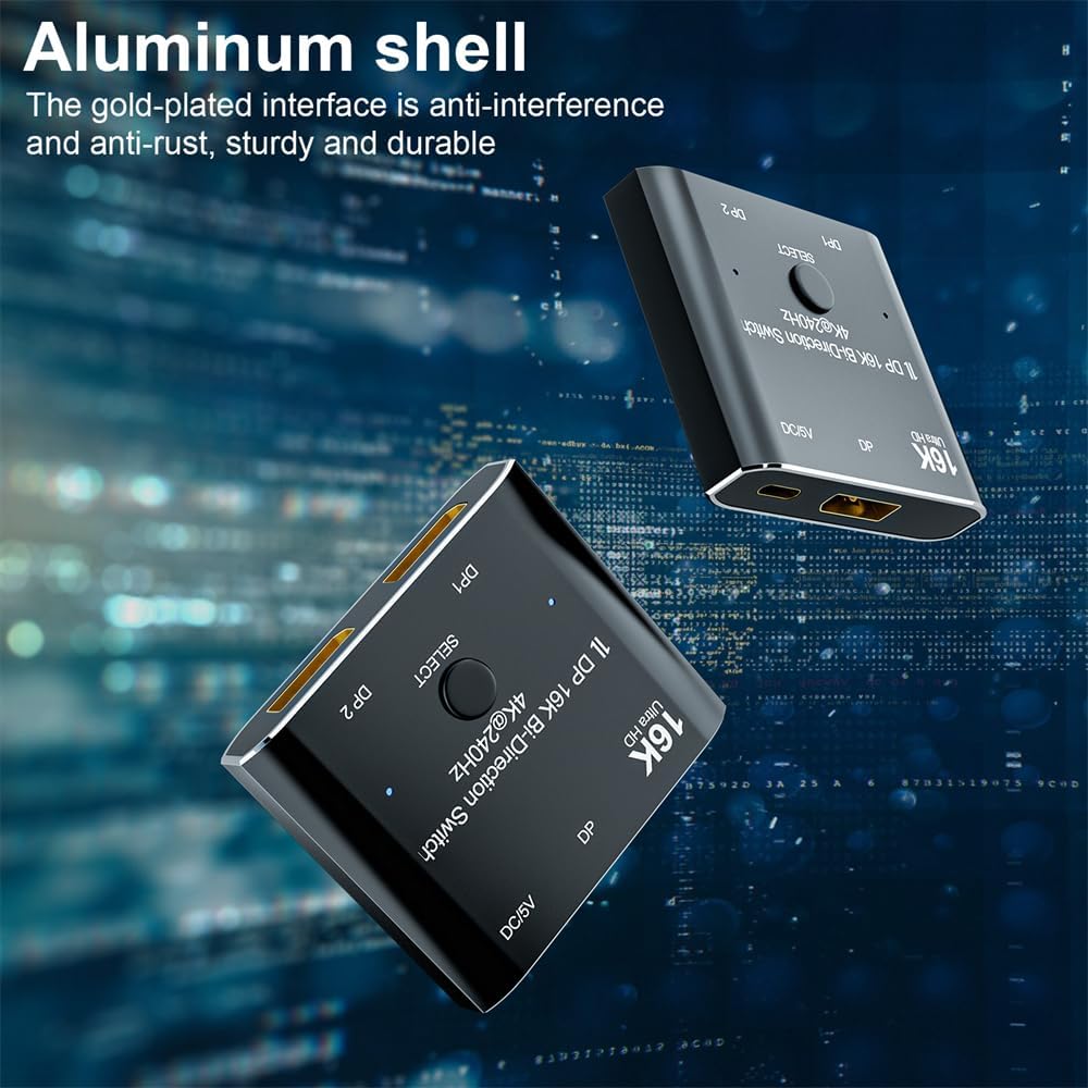 NFHK DP DisplayPort 2.0 Bi-Direction Switch Splitter - immagine 6