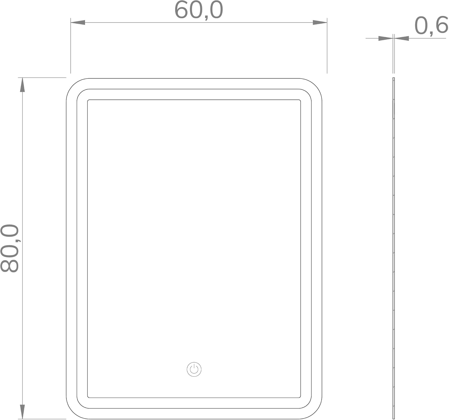 Baikal Specchio da Bagno Rettangolare 60x80cm Retroilluminato - immagine 7