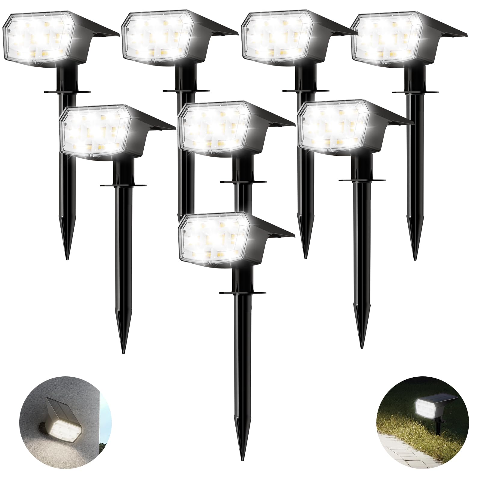 Hiboitec Luci Giardino Solari 59 LED 8 Pezzi