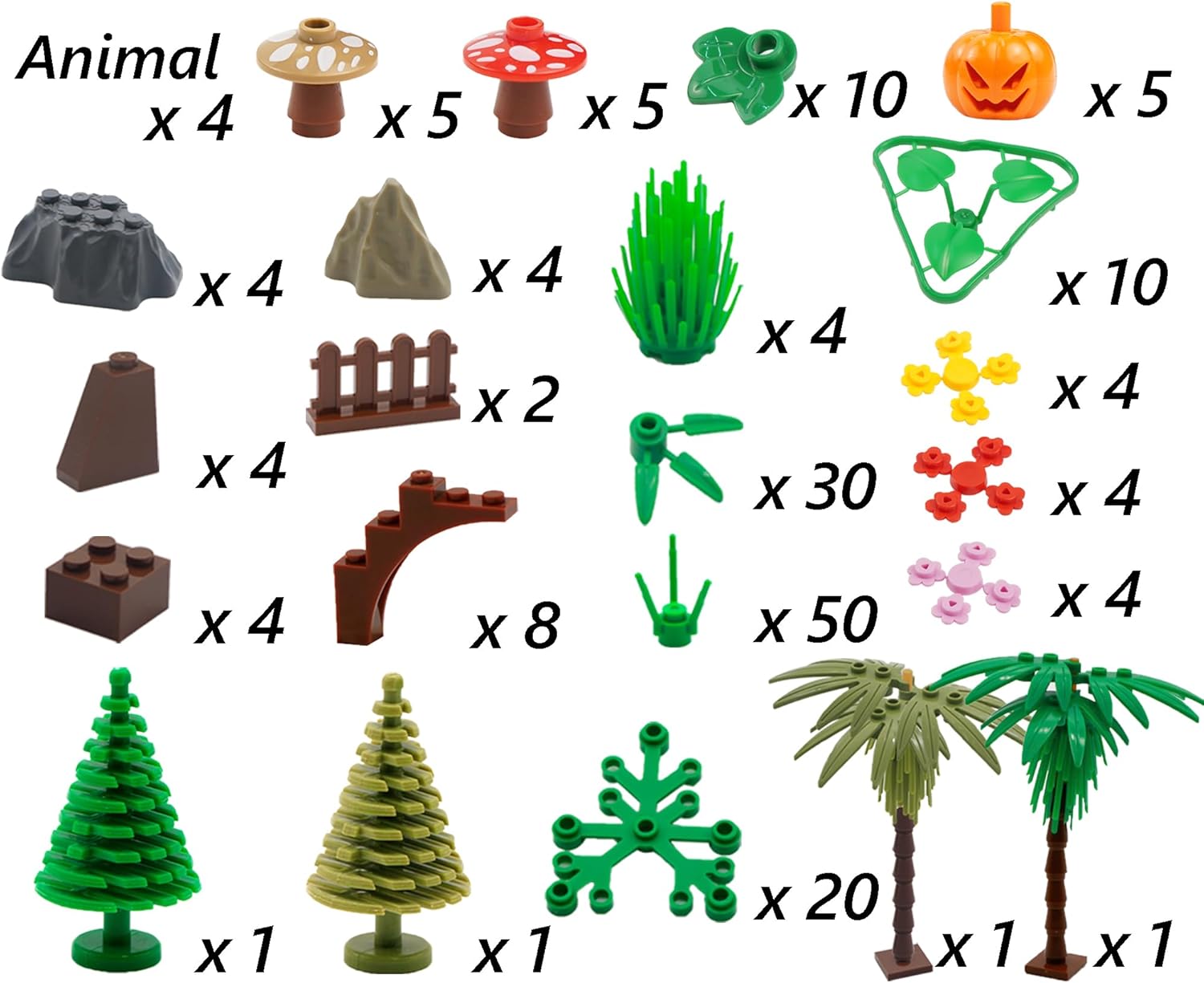Piante Alberi Accessori Giungla Building Blocks Set - immagine 4