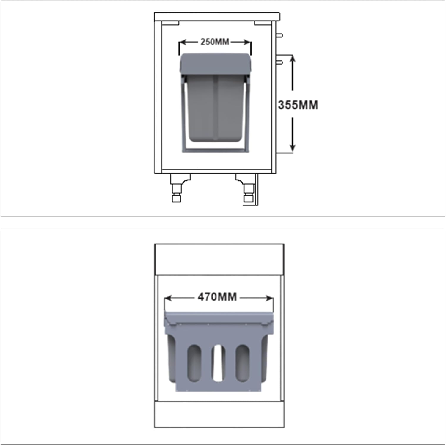 Relaxdays Pattumiera ad Incasso da Cucina, Grigio - immagine 5