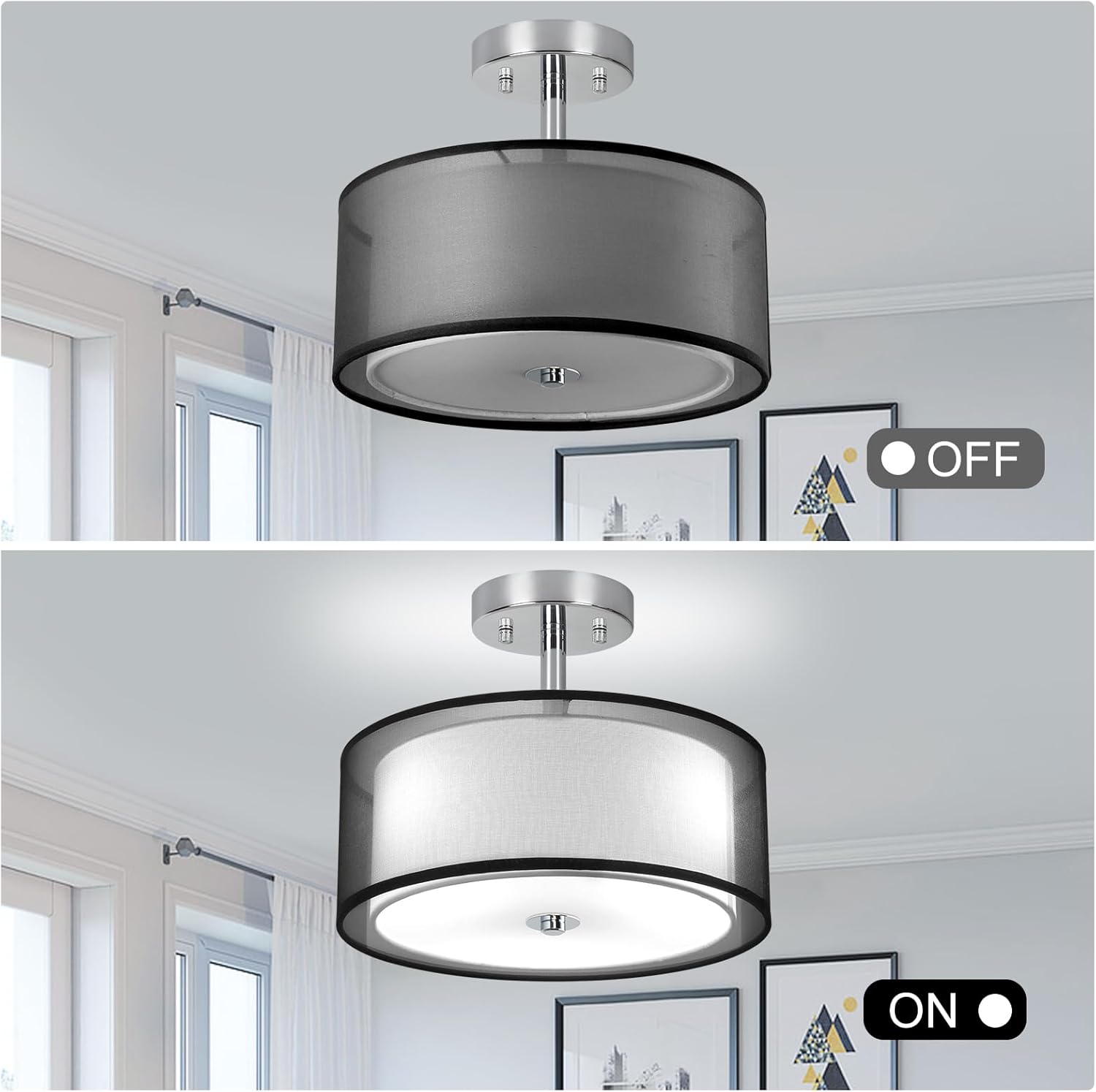 Depuley Lampada da Soffitto LED Moderna 13" Nera - immagine 4