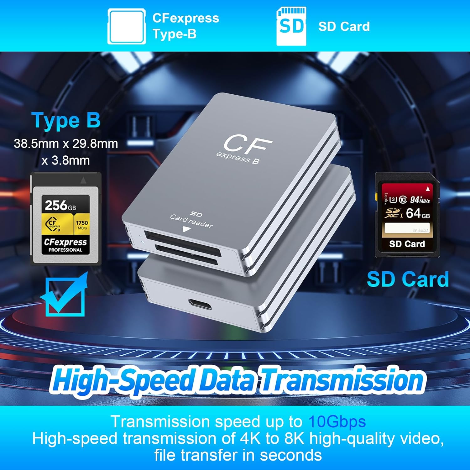 Lettore Schede CFexpress Type B e SD - USB 3.2 Gen2 - immagine 3