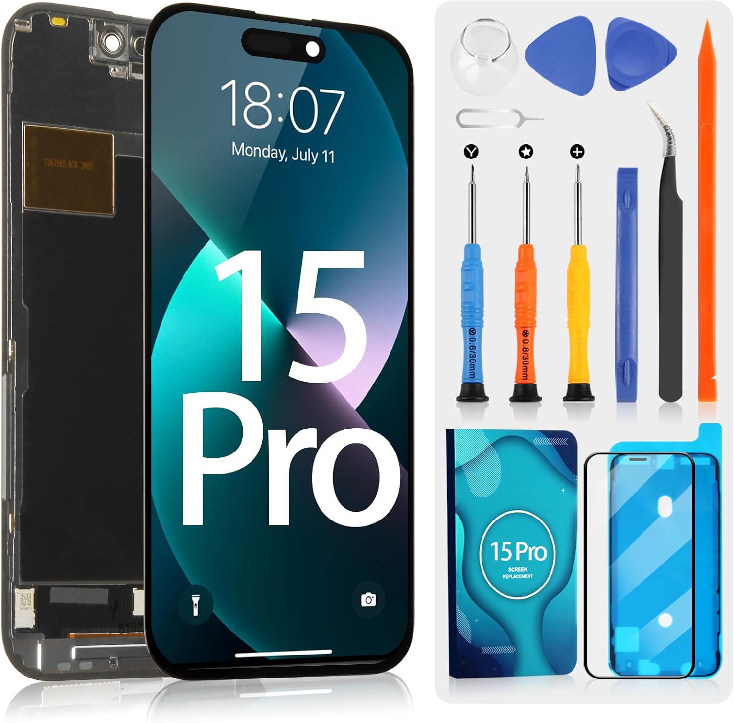 Incell LCD per iPhone 15 PRO - Sostituzione Schermo 6,1" Nero - immagine 1