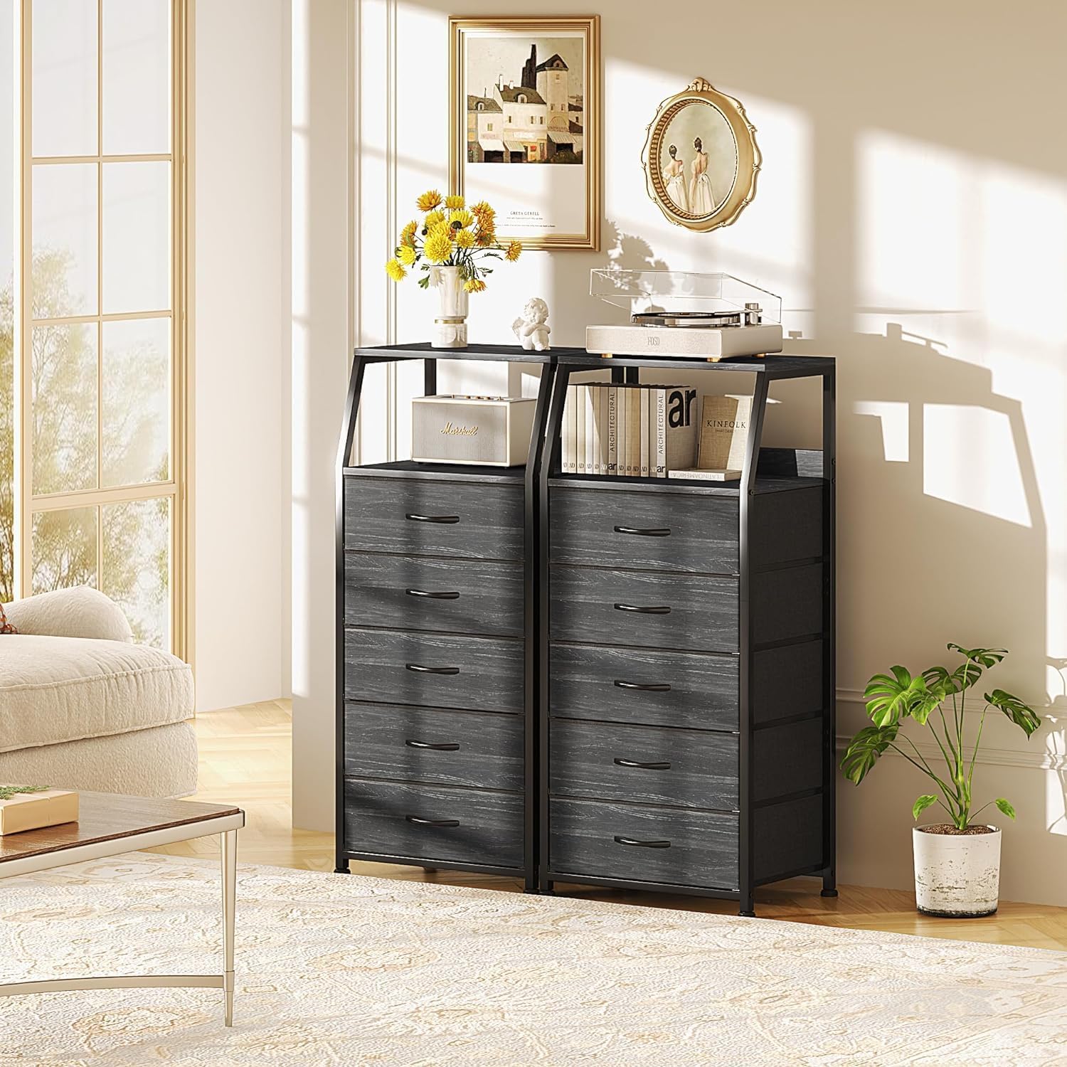 Caiyun Comodino con 5 Cassetti - immagine 2