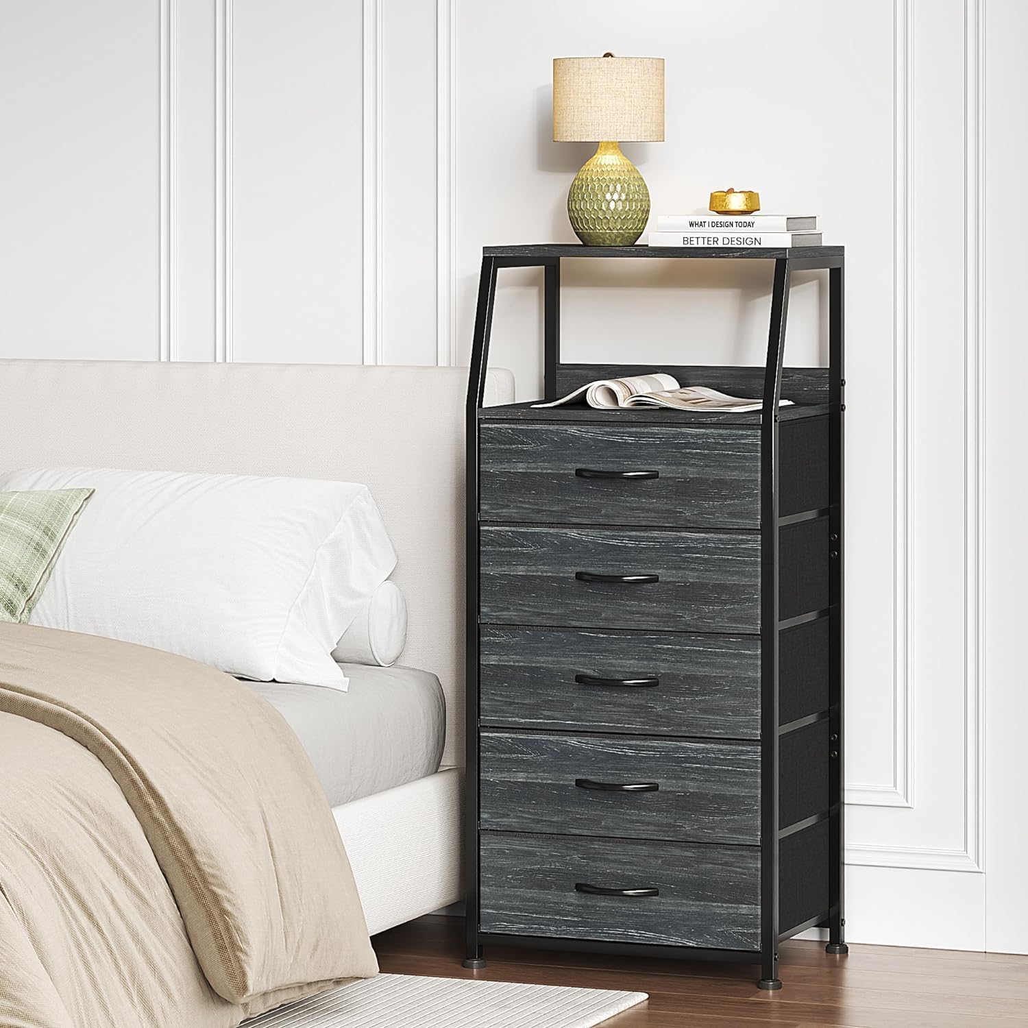 Caiyun Comodino con 5 Cassetti - immagine 7