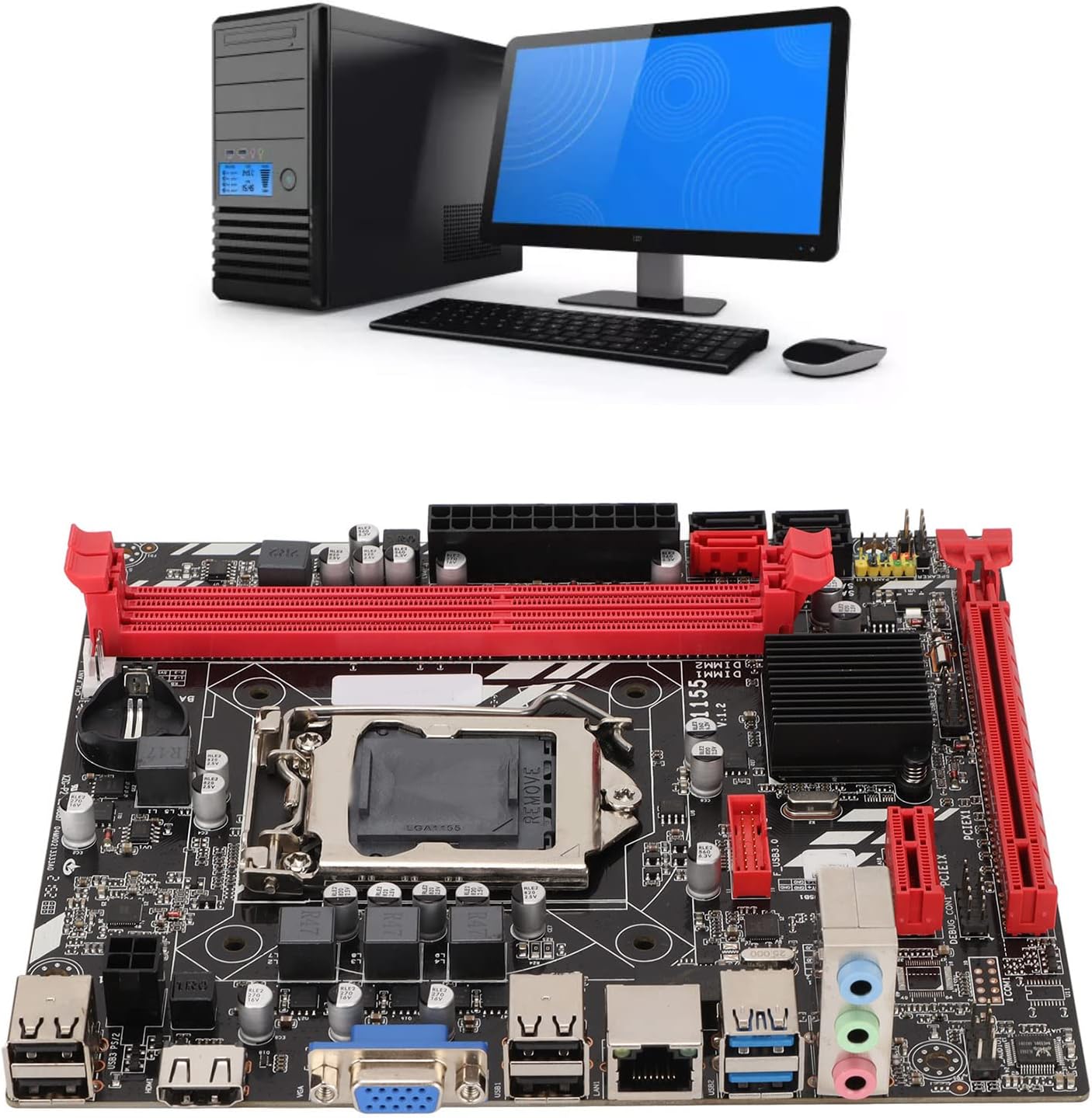 Annadue Scheda Madre DDR3 B75M per PC Desktop - immagine 2