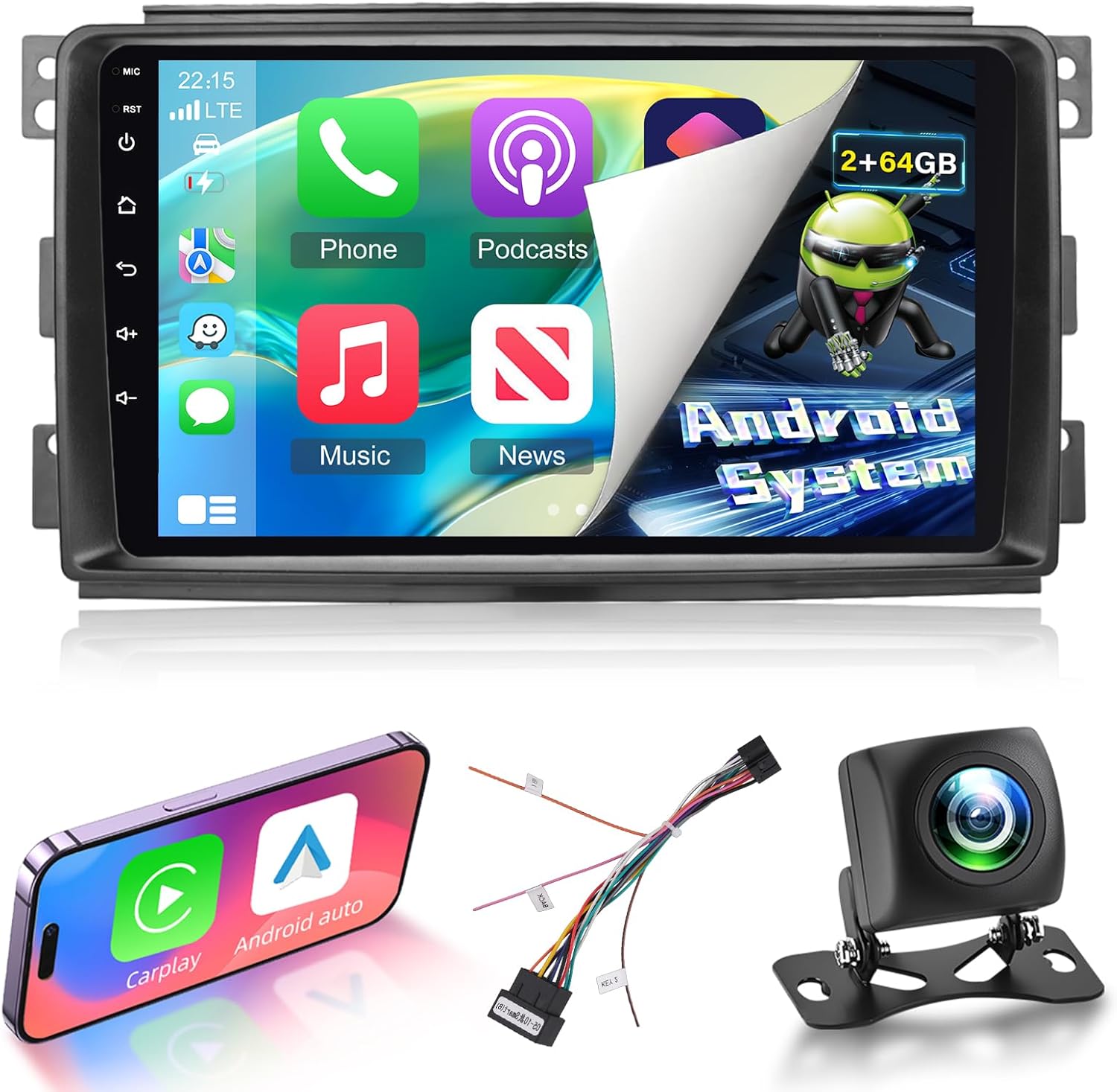 Nhopeew Autoradio Android per Benz Smart Fortwo 451 (2005-2010) - immagine 1