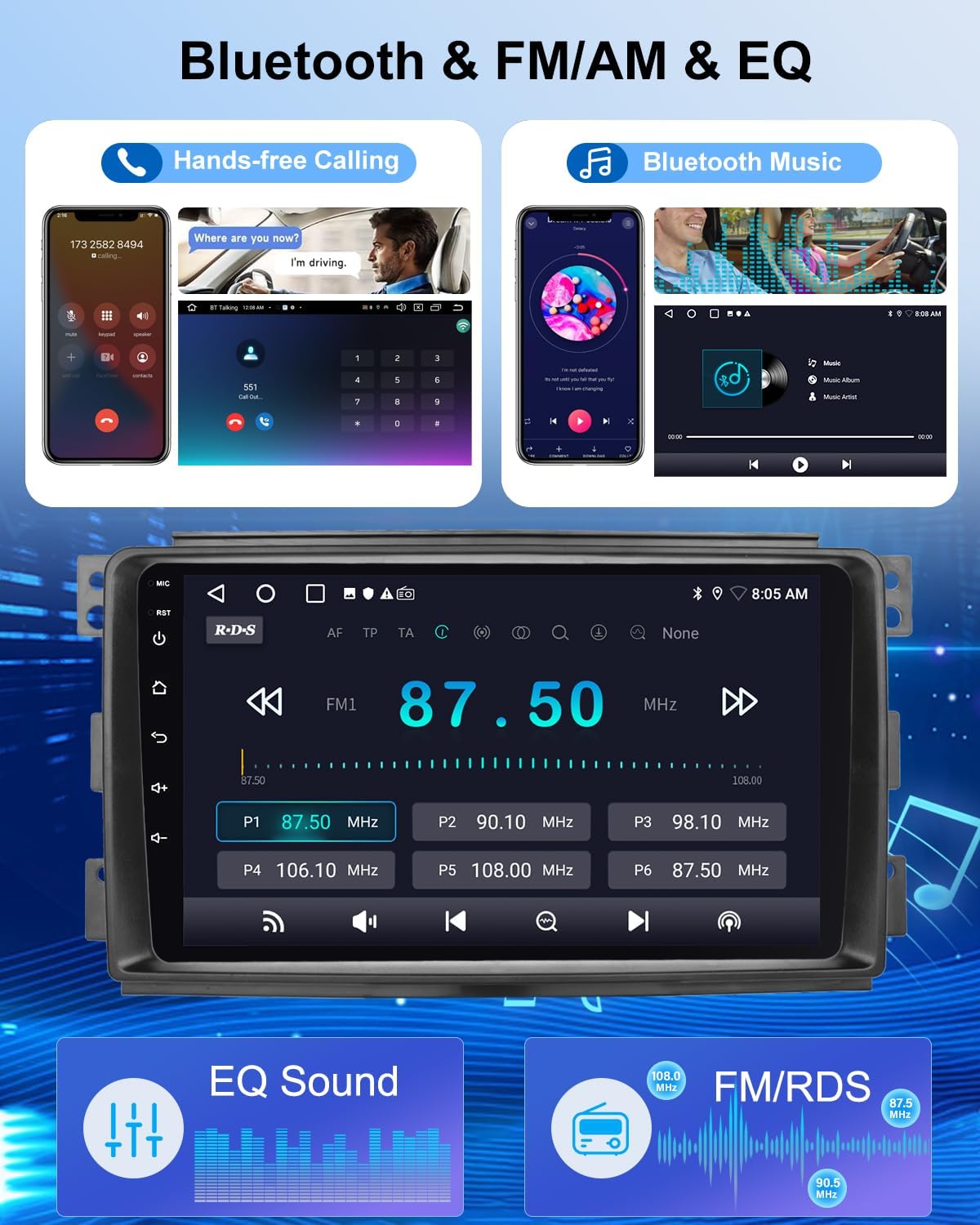 Nhopeew Autoradio Android per Benz Smart Fortwo 451 (2005-2010) - immagine 6