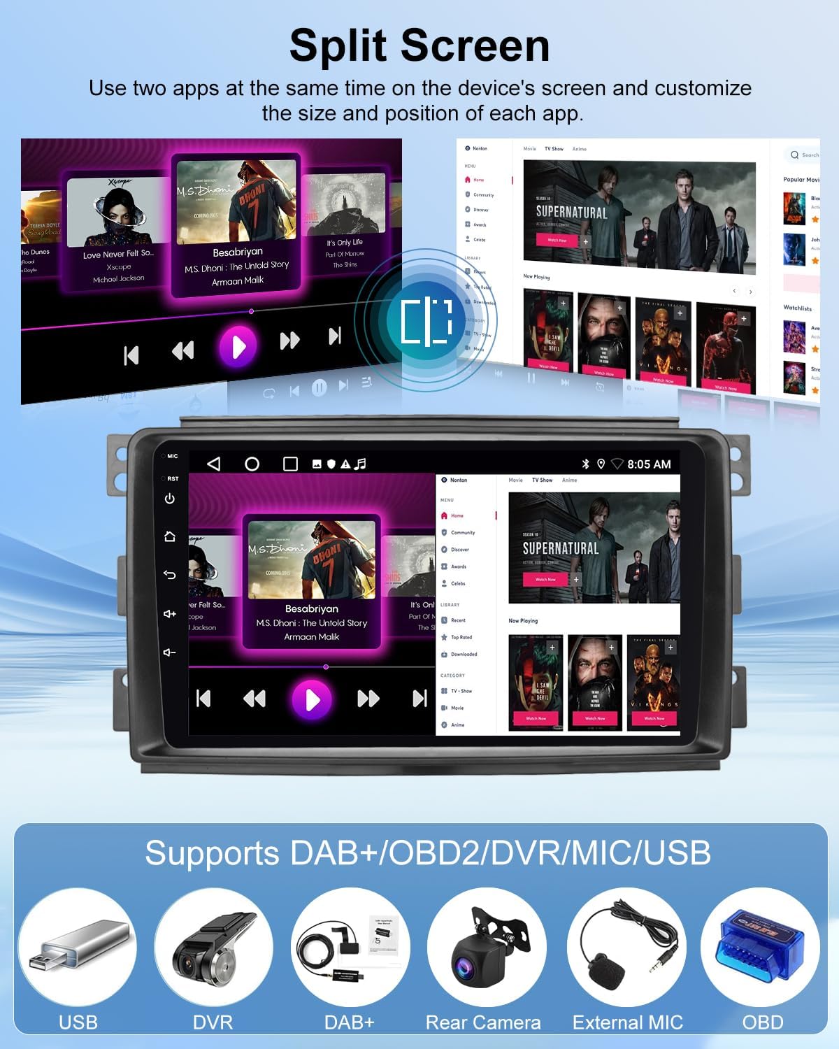 Nhopeew Autoradio Android per Benz Smart Fortwo 451 (2005-2010) - immagine 8