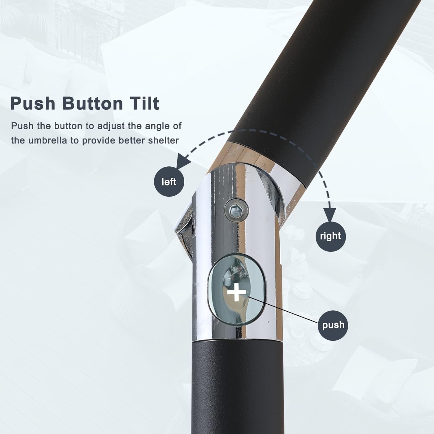 Mastercanopy Ombrello da Giardino 2.7m, Blu - immagine 4