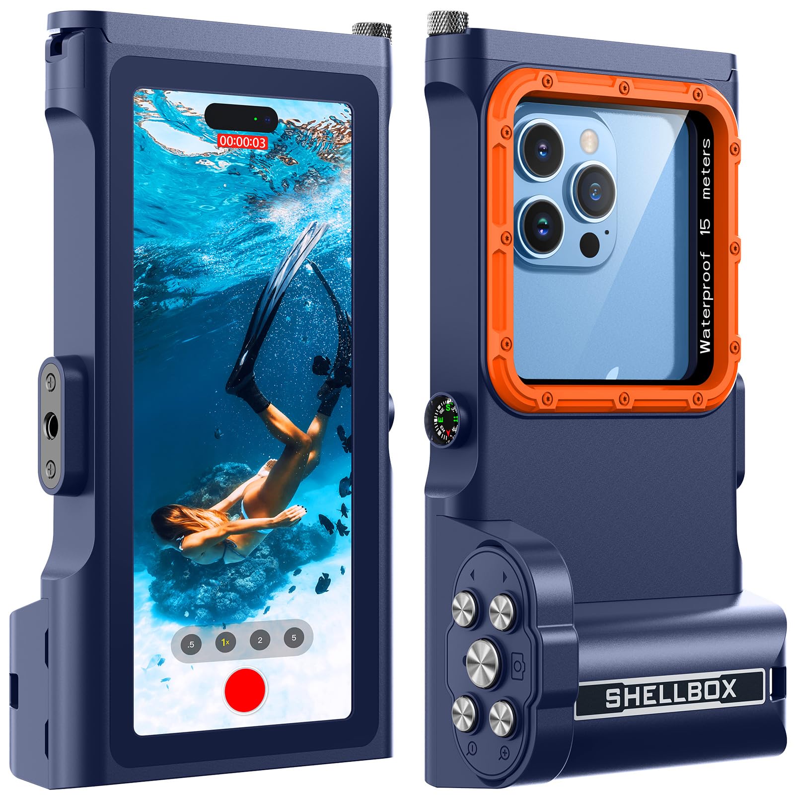 Lanhiem Custodia Impermeabile Subacquea IP68 15M, Blu