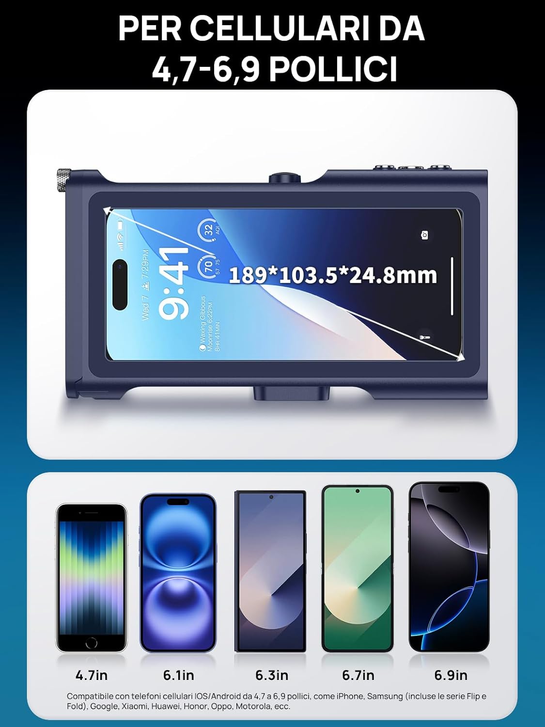 Lanhiem Custodia Impermeabile Subacquea IP68 15M, Blu - immagine 3