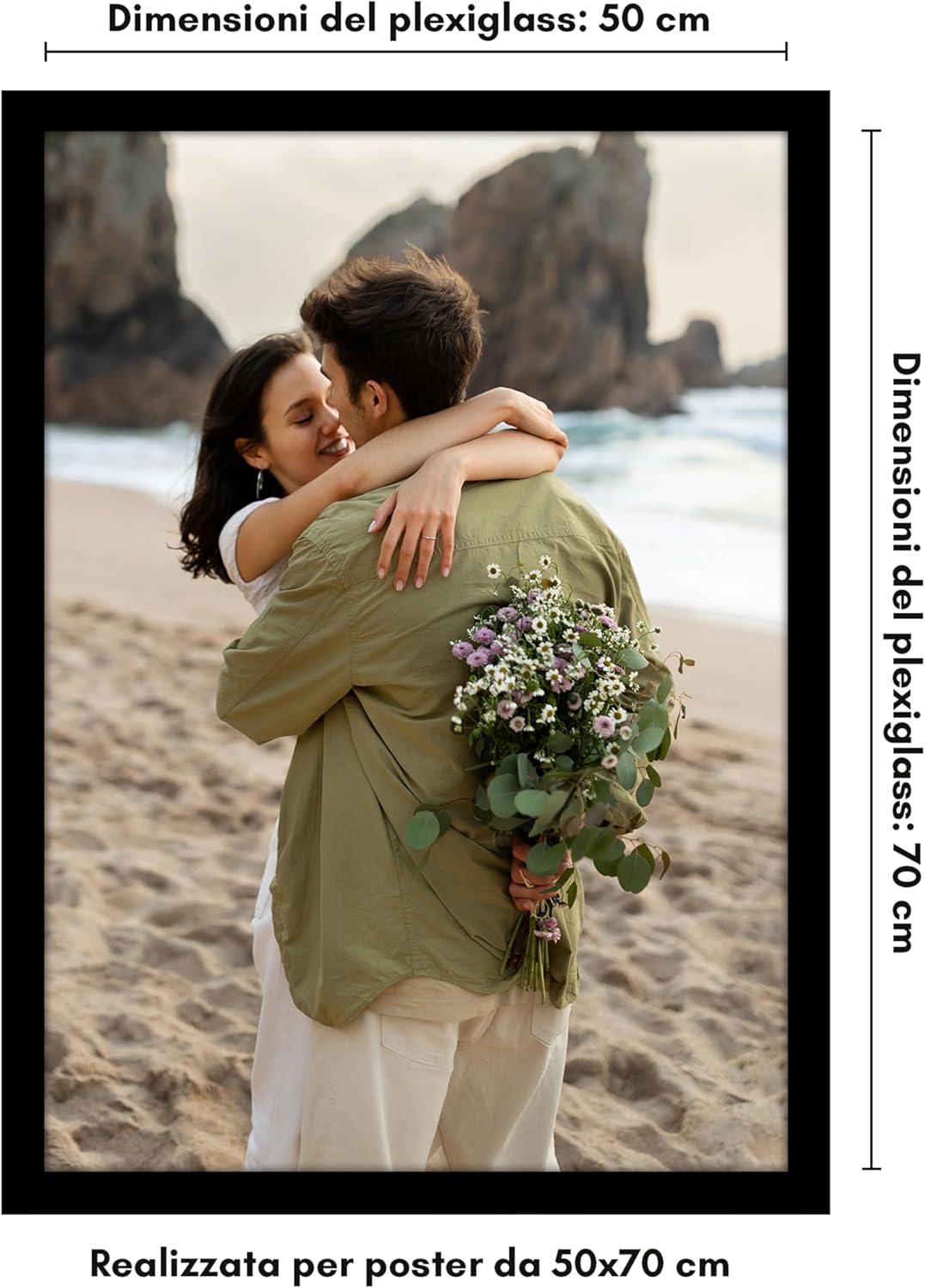 Americanflat Cornice 50x70 cm Nera - immagine 2