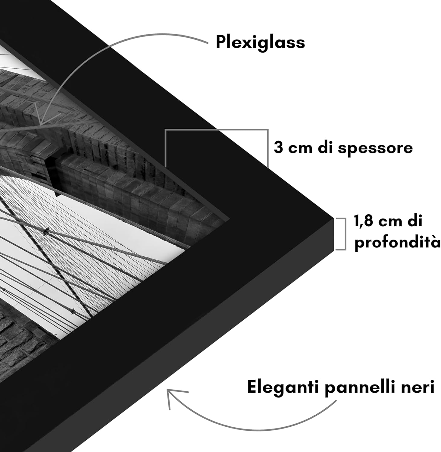 Americanflat Cornice 50x70 cm Nera - immagine 3