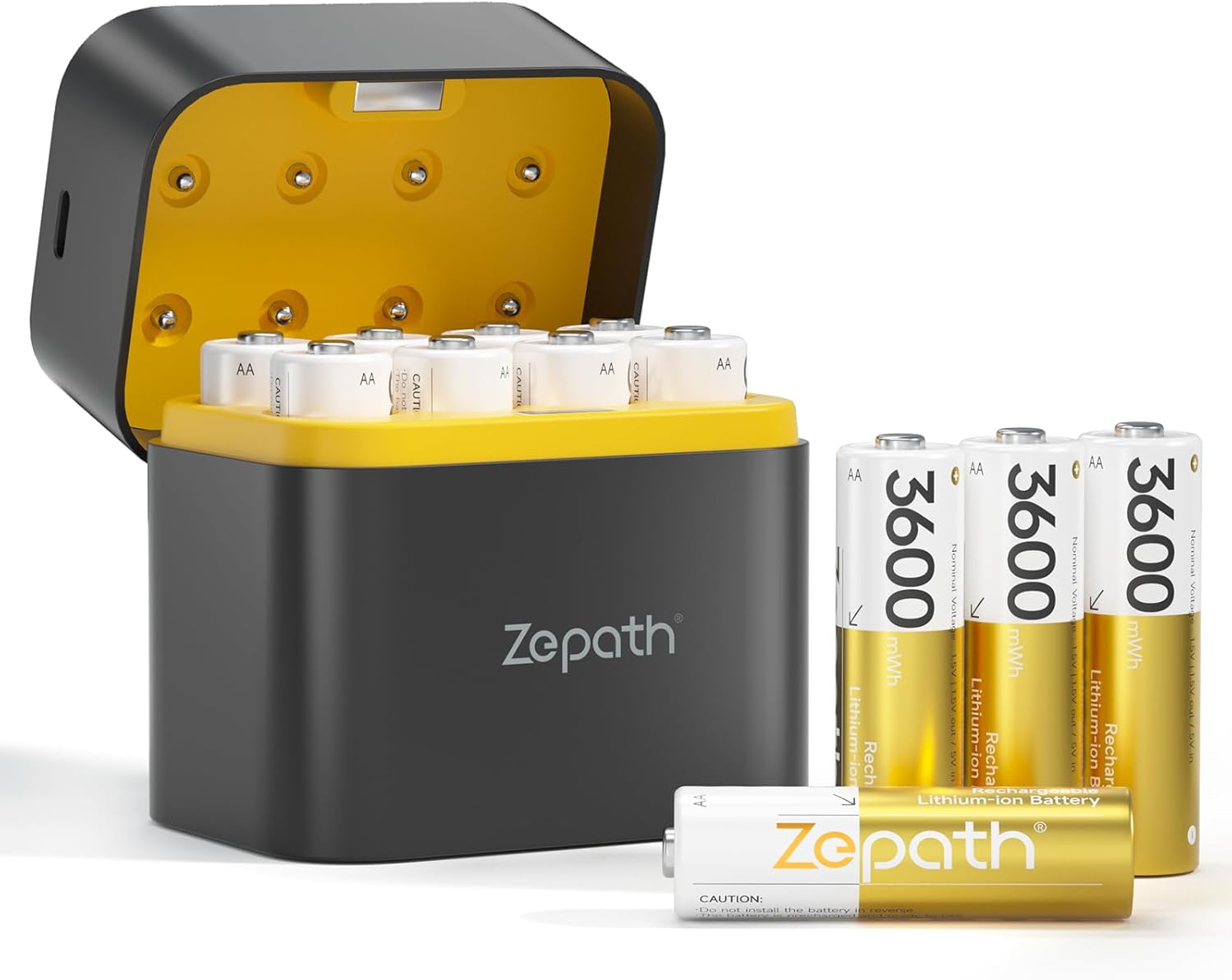 Zepath 12 PCS Batterie AA Litio Ricaricabili 3600mWh - immagine 1