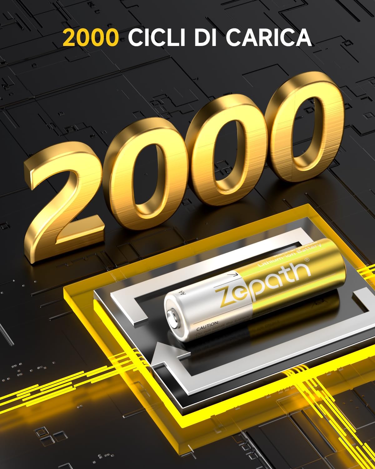 Zepath 12 PCS Batterie AA Litio Ricaricabili 3600mWh - immagine 3